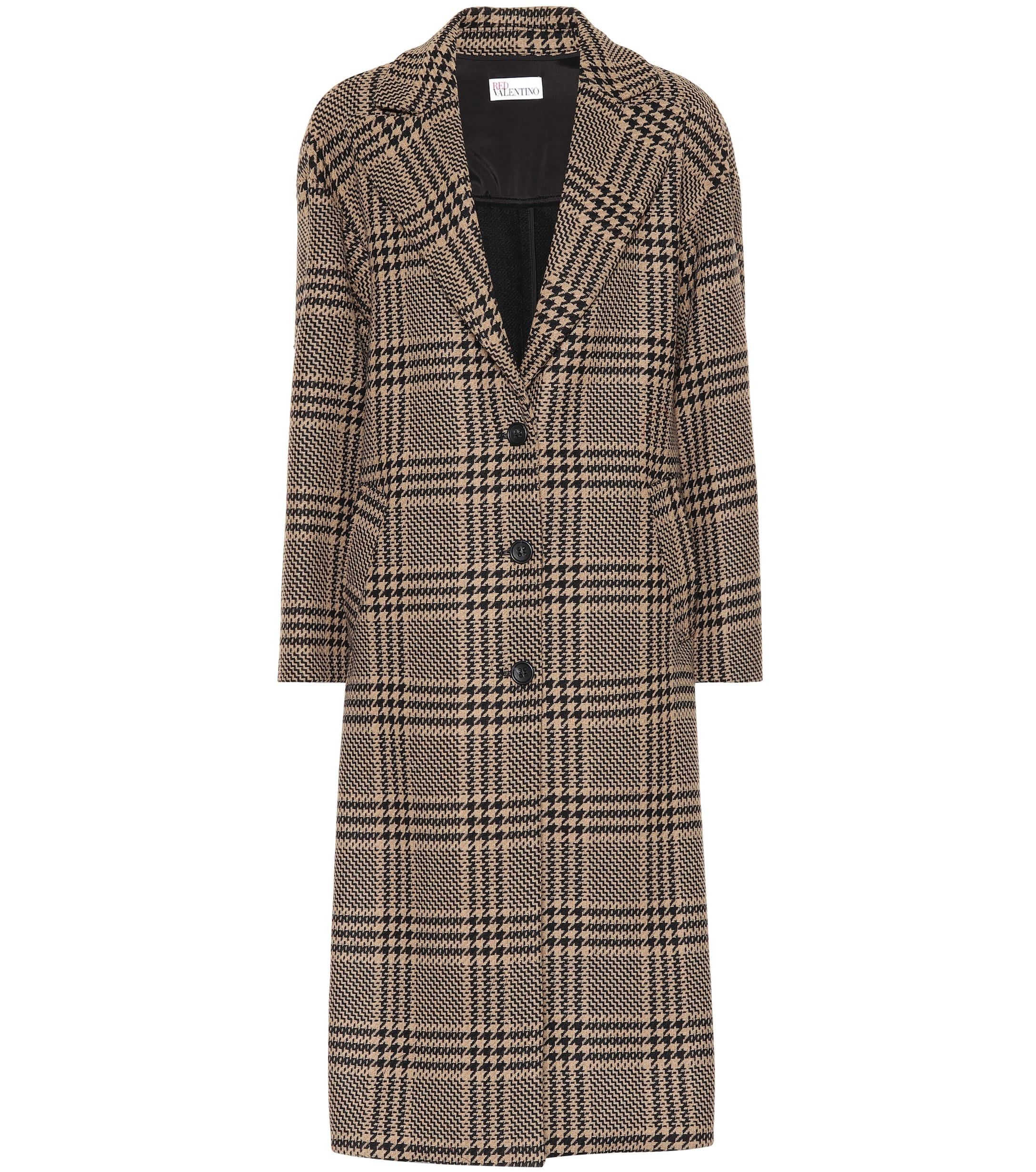 RED Valentino Houndstooth Wool-blend Coat - Lyst
