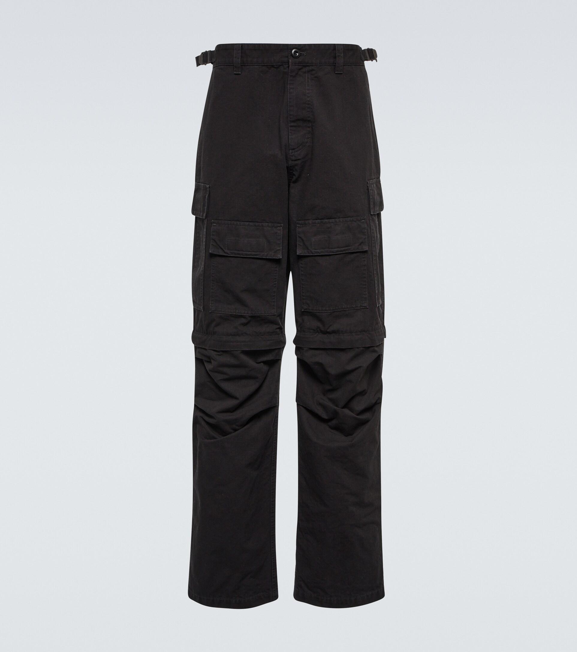 Balenciaga Convertible Cotton Cargo Pants in Black for Men | Lyst