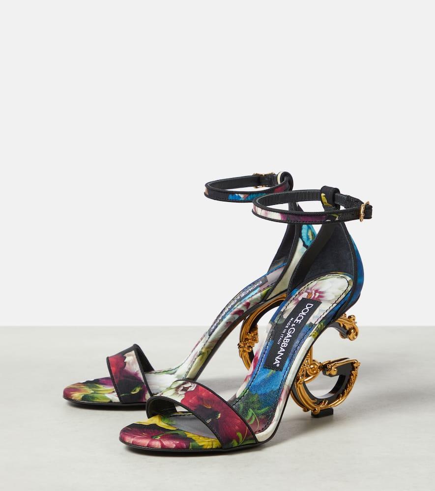 Polished calfskin sandals with dg baroque heel