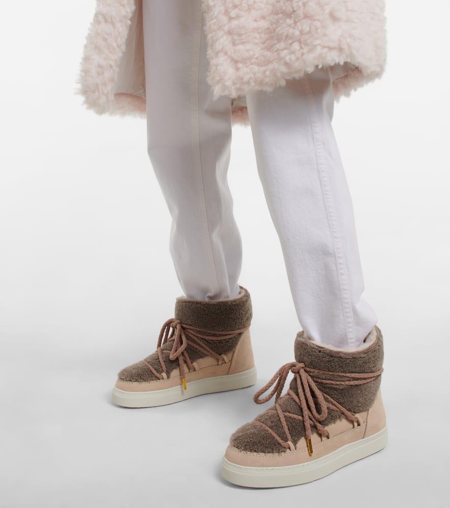 Inuikii Sneaker Classic Shearling And Leather Ankle Boots in Natural Lyst