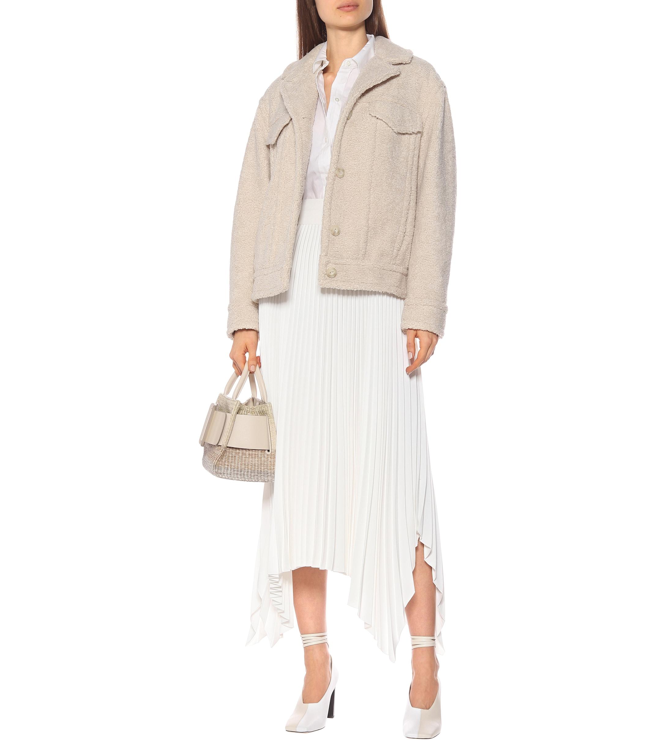 faux shearling jacket white