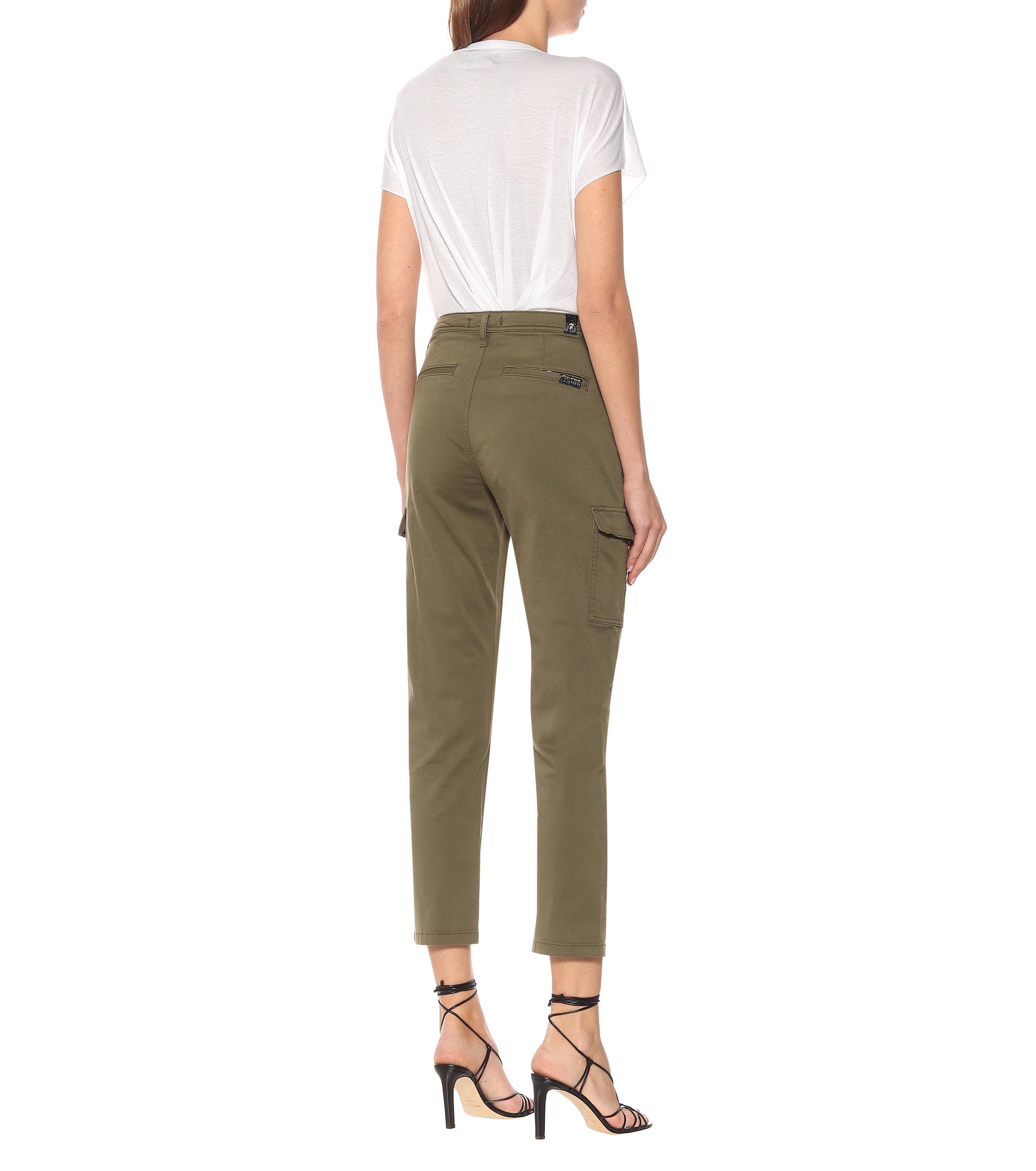 7 For All Mankind Stretch-cotton Twill Cargo Pants in Green - Lyst