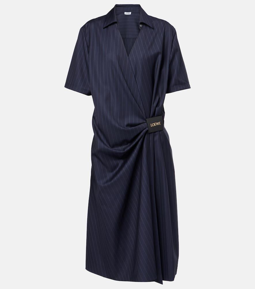 ワンピース LOEWE WRAP DRESS IN POPLIN Cotton poplin wrap dress in black - Loewe | Mytheresa
