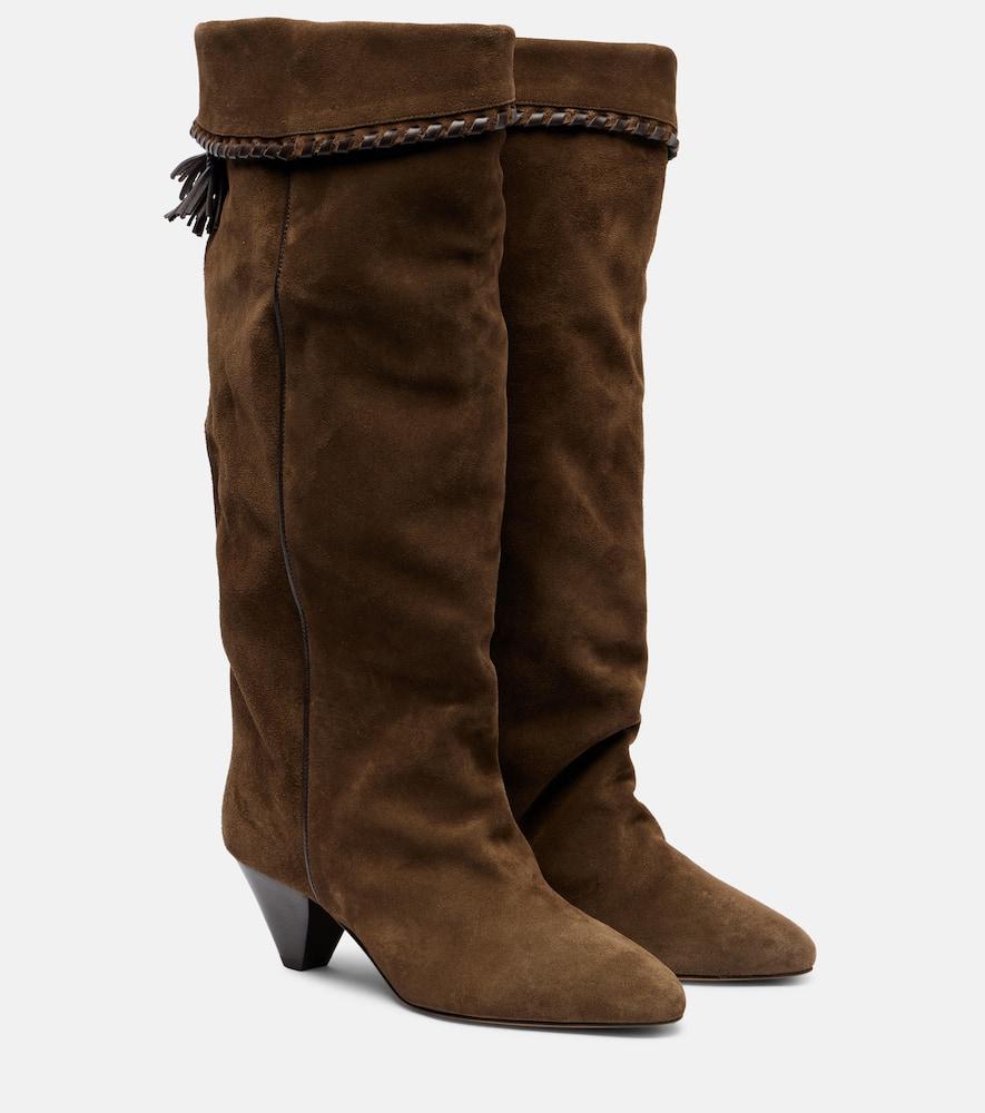 Isabel Marant Elita Suede Knee-High Boots in Brown Lyst UK