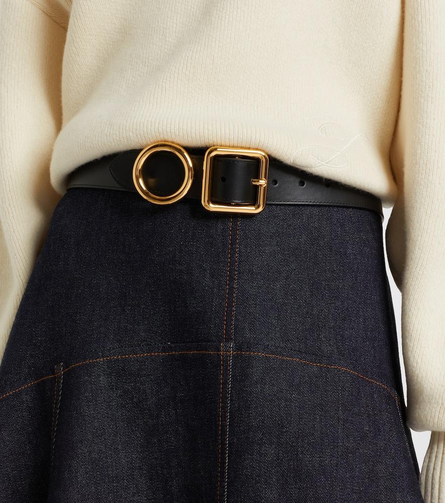 Jacquemus Regalo Thin Croc-Embossed Leather Belt, Black Jacquemus Regalo Thin Croc-Embossed Leather Belt, Black main image 4