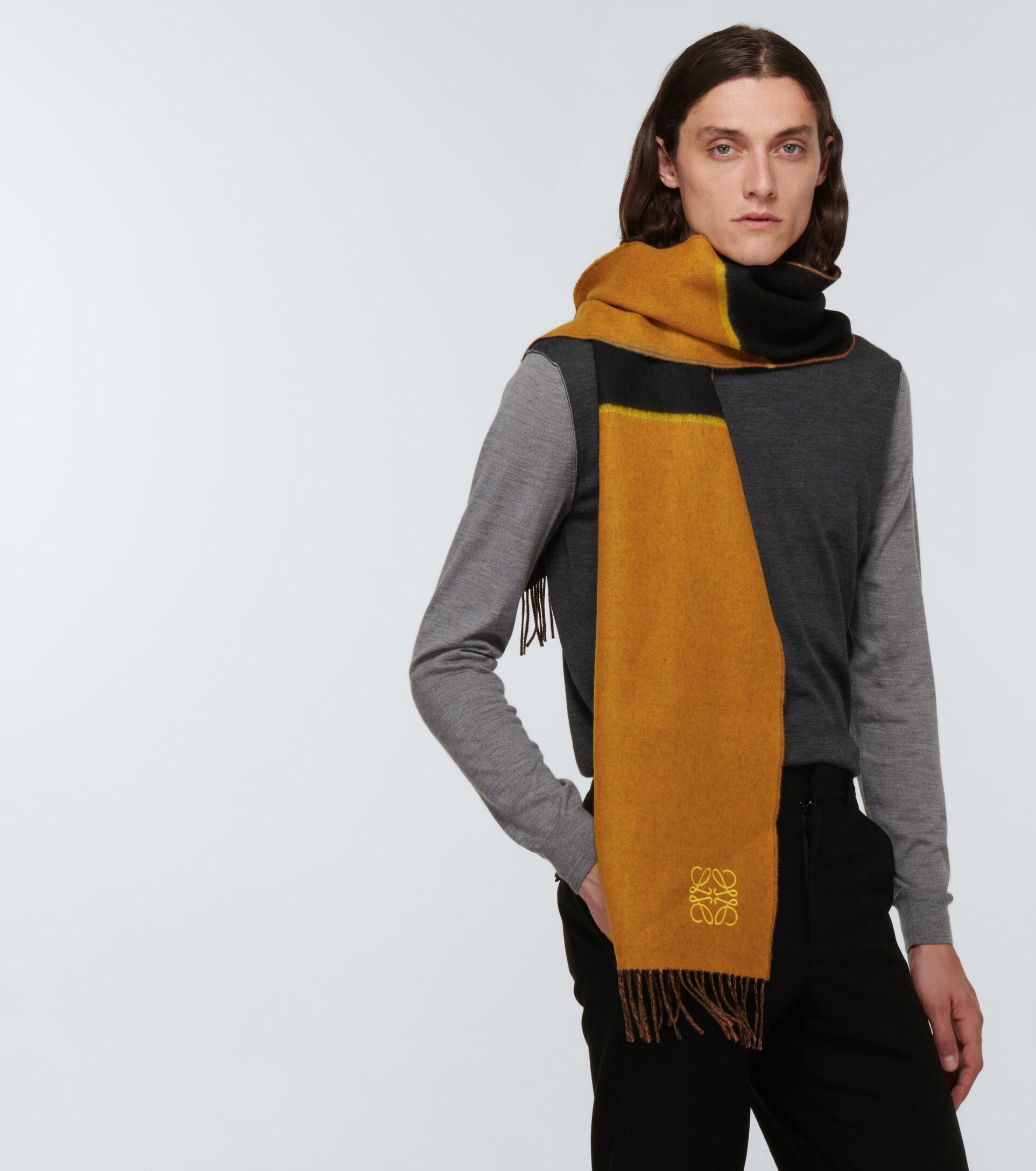 Loewe Window Anagram Wool And Cashmere Scarf for Men | Lyst