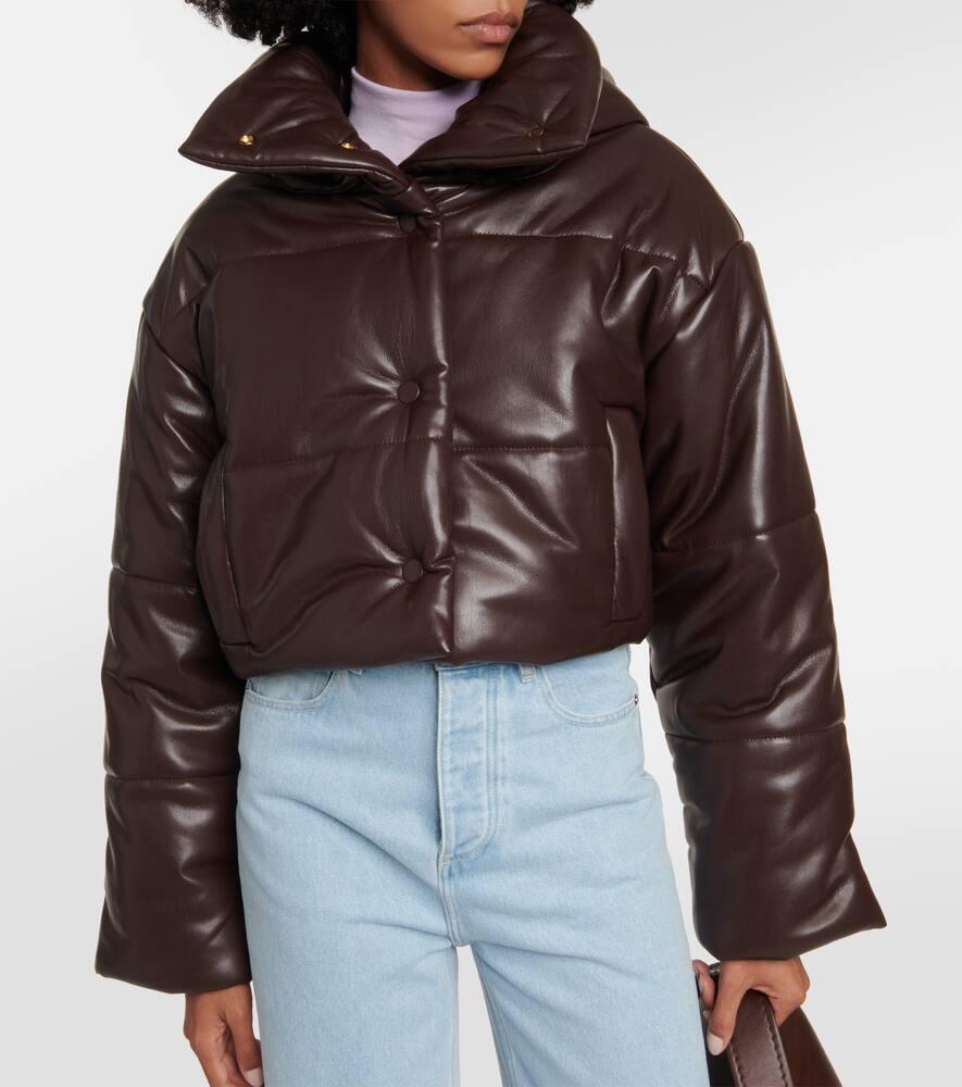 Nanushka Aveline Faux Leather Puffer Jacket in Brown | Lyst
