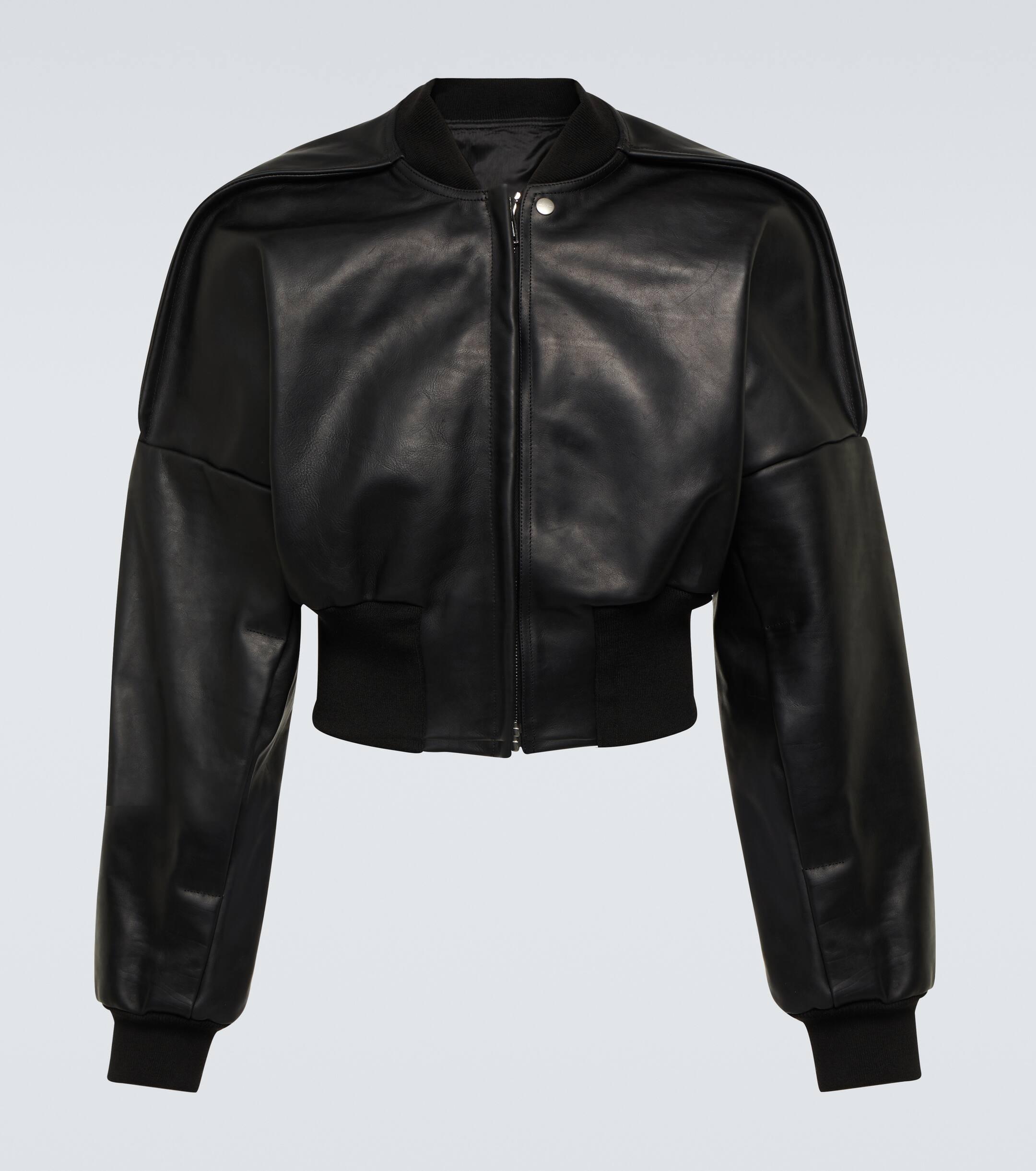 Rick Owens Flight Cropped Leather Jacket in Black for Men Lyst UK