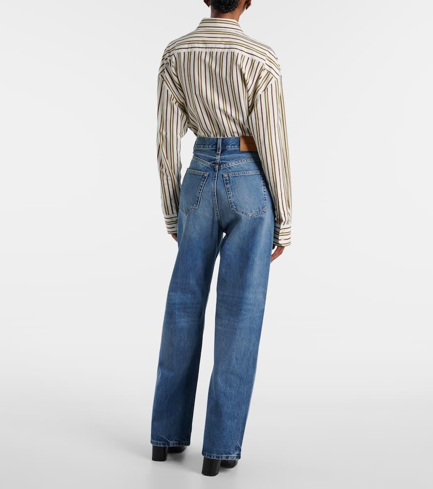 【Saint Laurent】 High-riseワイドレッグジーンズ SAINT LAURENT High-rise wide-leg jeans | NET-A-PORTER