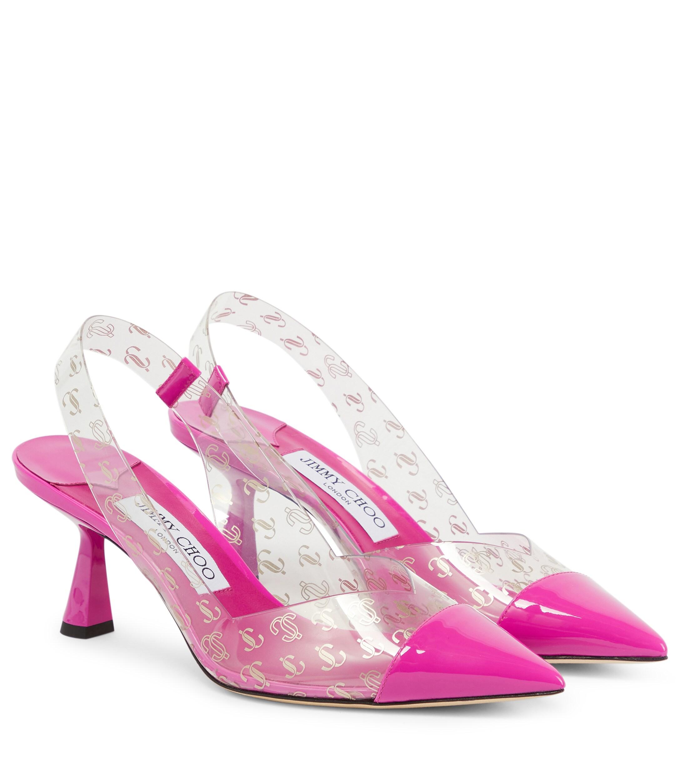 Jimmy Choo Liya 65 Logo Pvc Slingback Pumps in Pink Lyst Australia