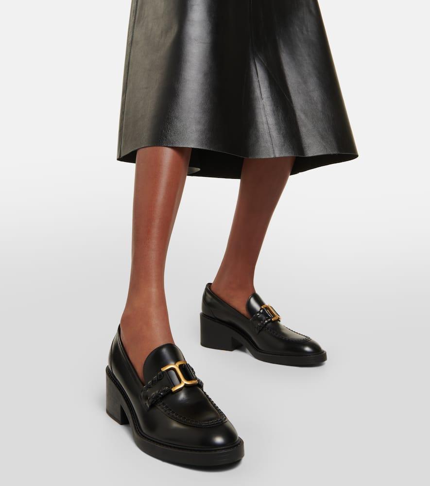 Chloé Marcie Leather Loafer Pumps in Black | Lyst