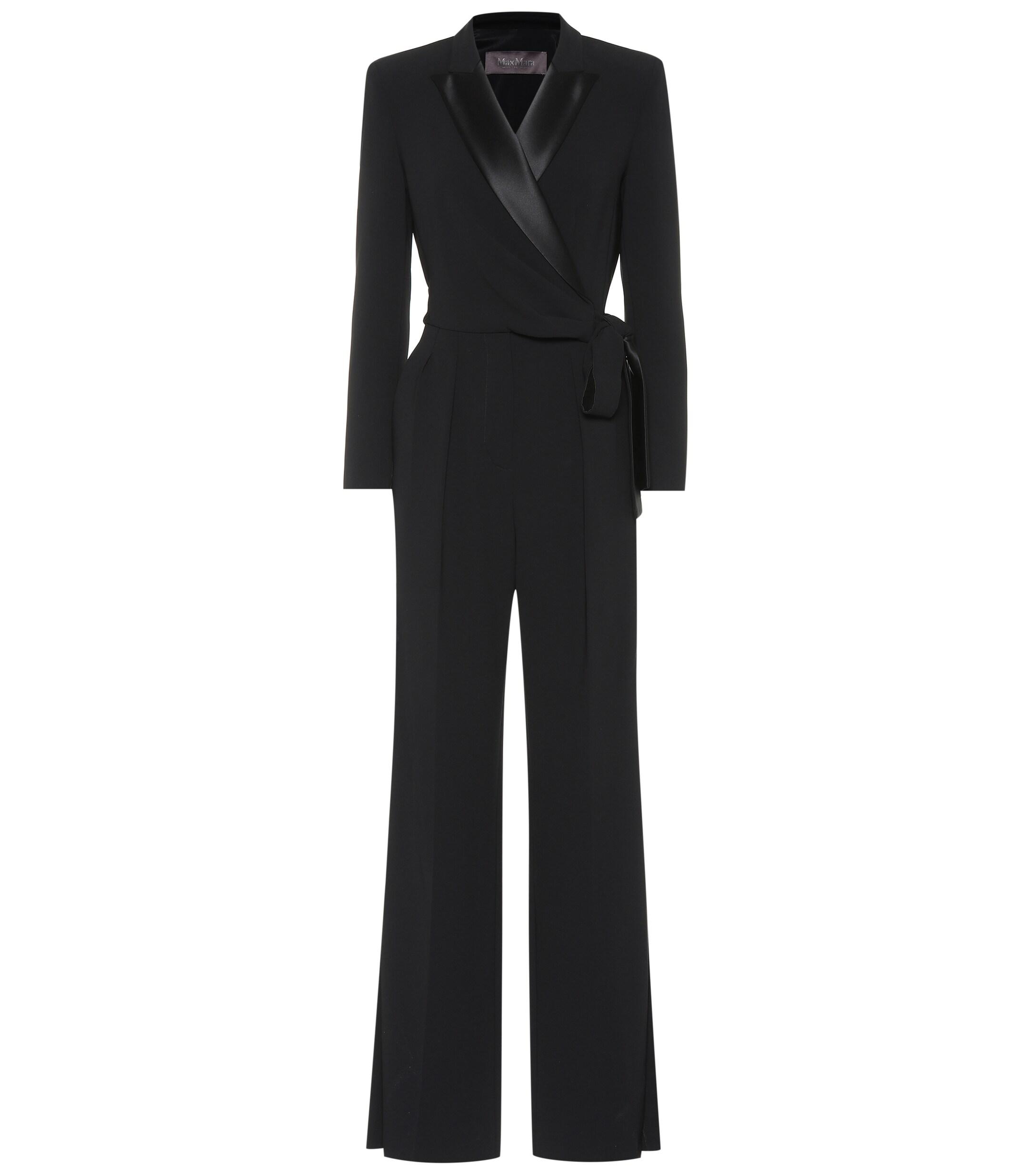 Max Mara Dover Wide-leg Cady Jumpsuit in Black | Lyst