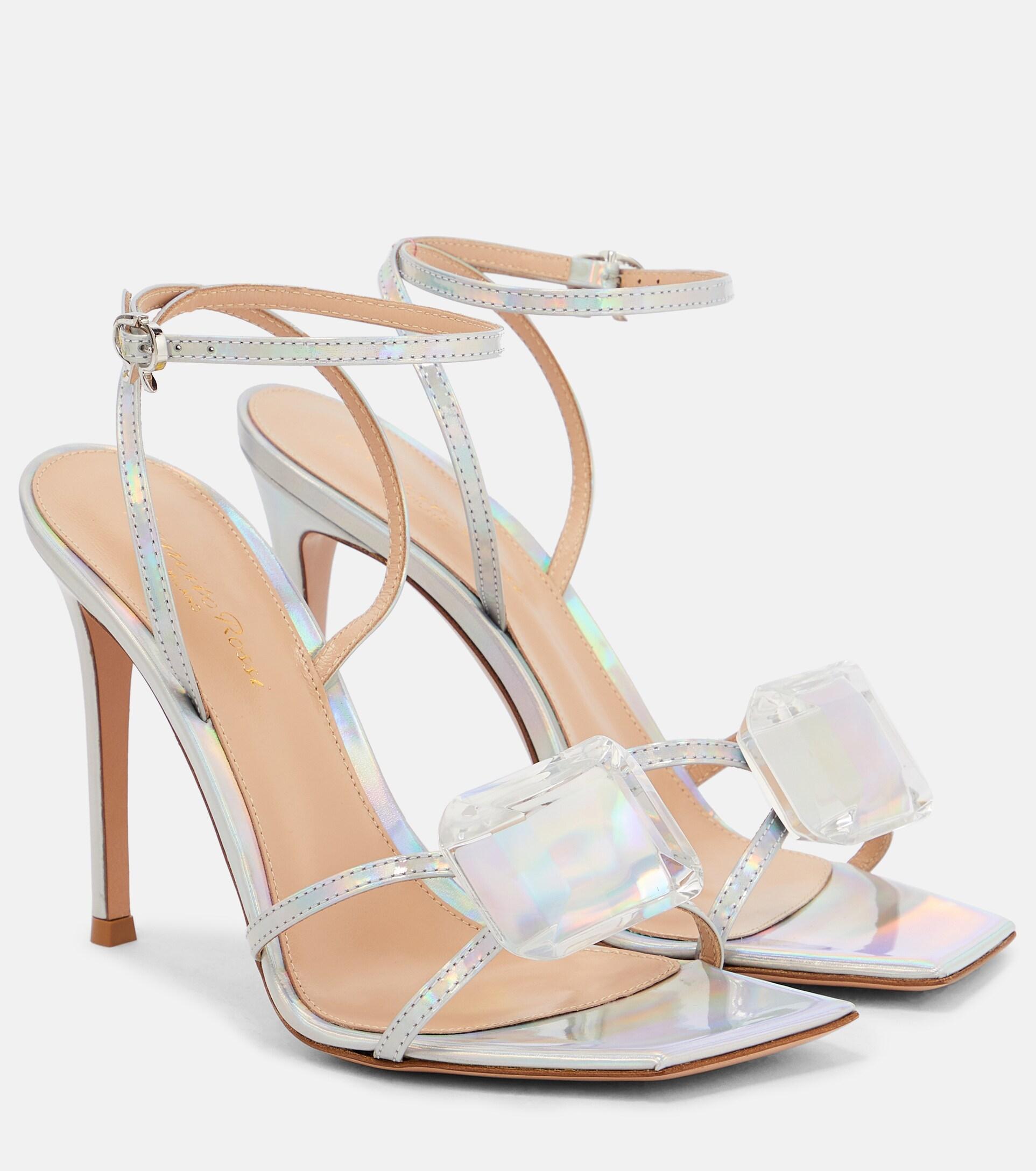 Gianvito Rossi Jaipur 105 Embellished Leather Sandals in White | Lyst