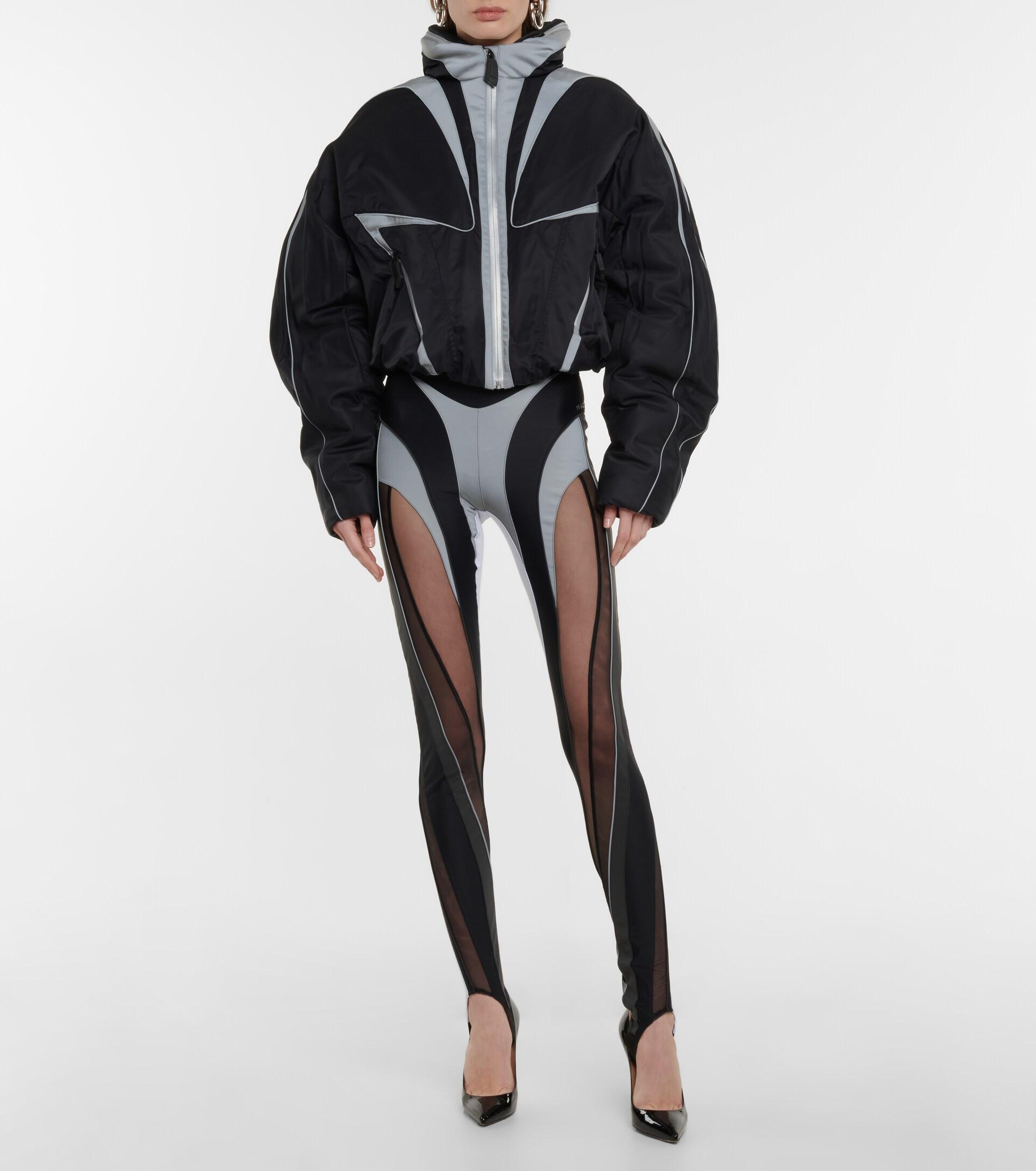 Mugler Mesh-paneled Stirrup leggings in 
