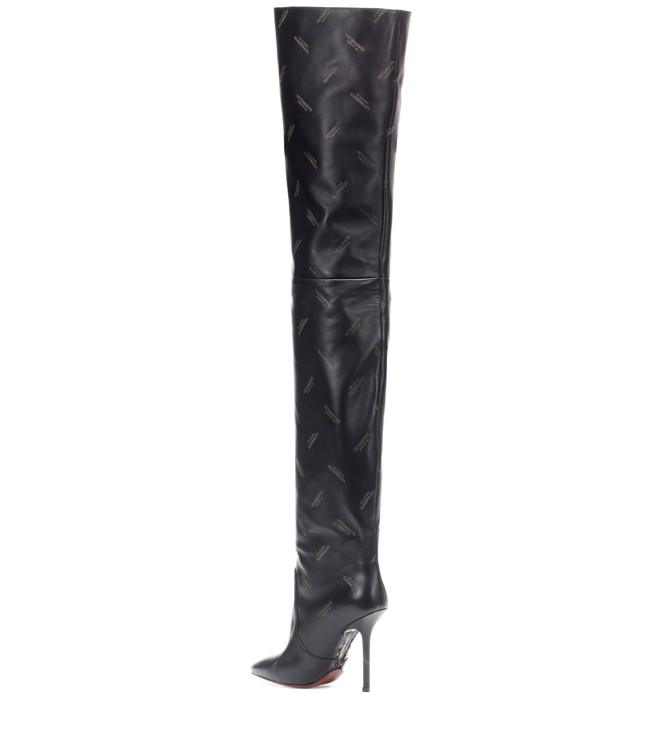 Vetements Leather Over-the-knee Boots in Black | Lyst
