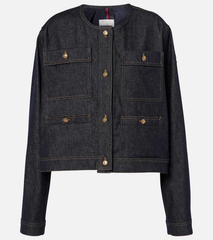 Moncler Tencin Denim Jacket in Black | Lyst