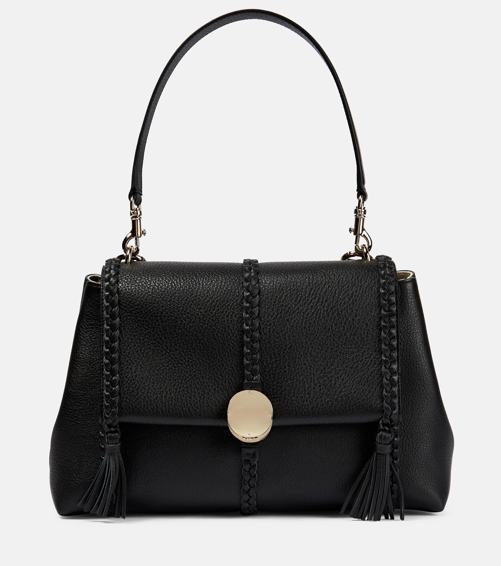 Chloé Penelope Medium Leather Shoulder Bag in Black Lyst