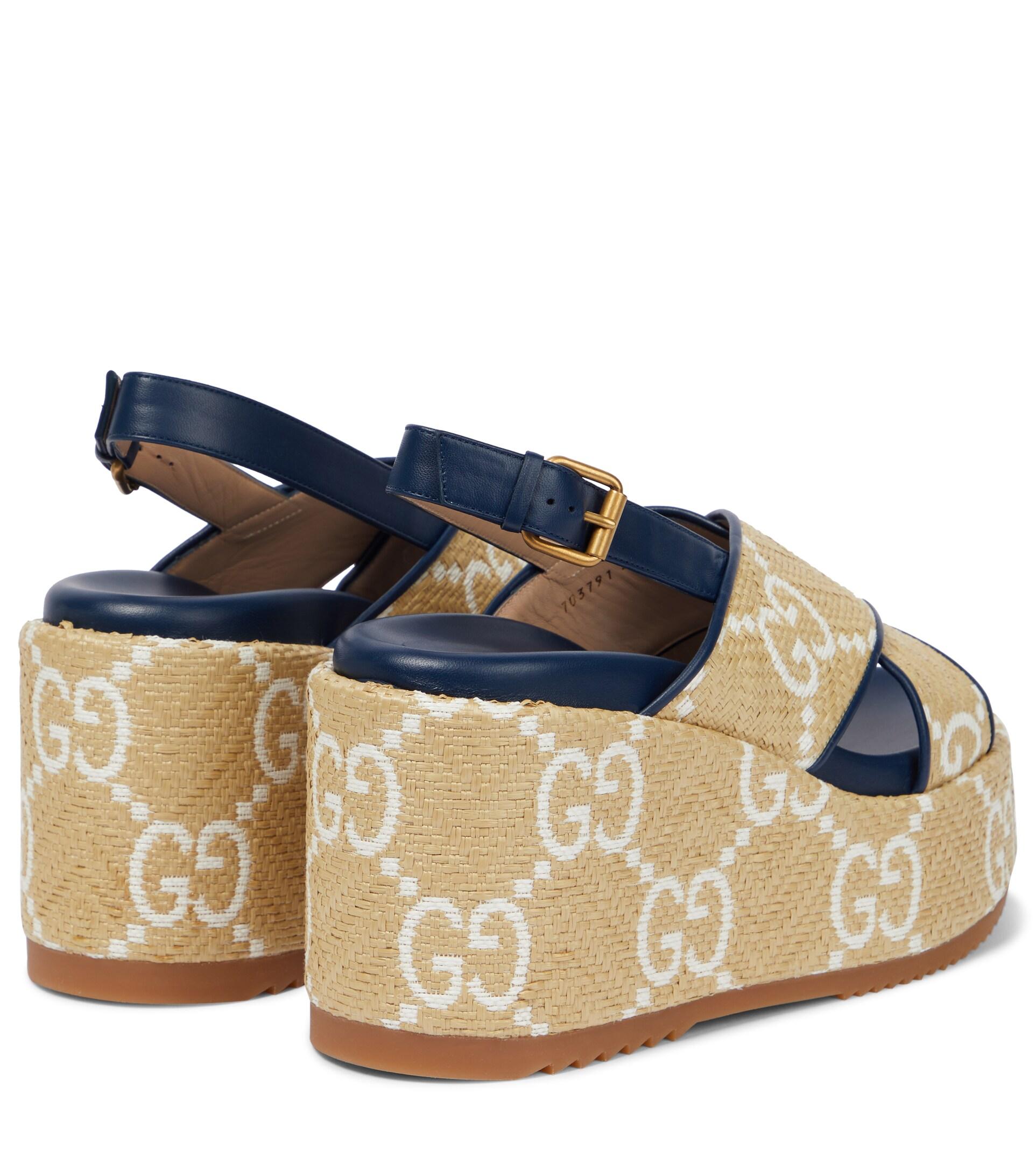 Eli1957 raffia slingback sandals - Blue