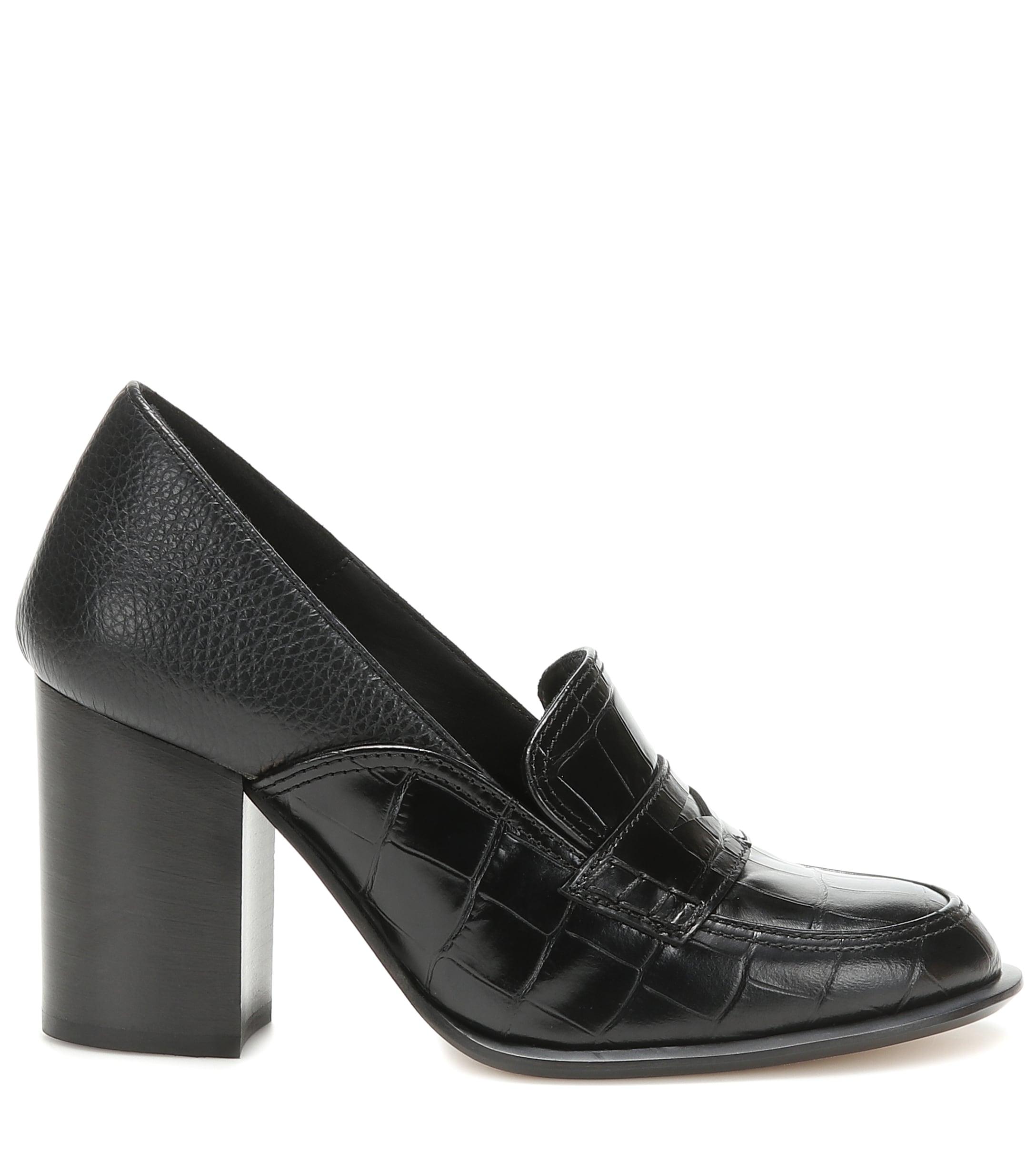 Loewe Leather Loafer Pumps in Black - Lyst