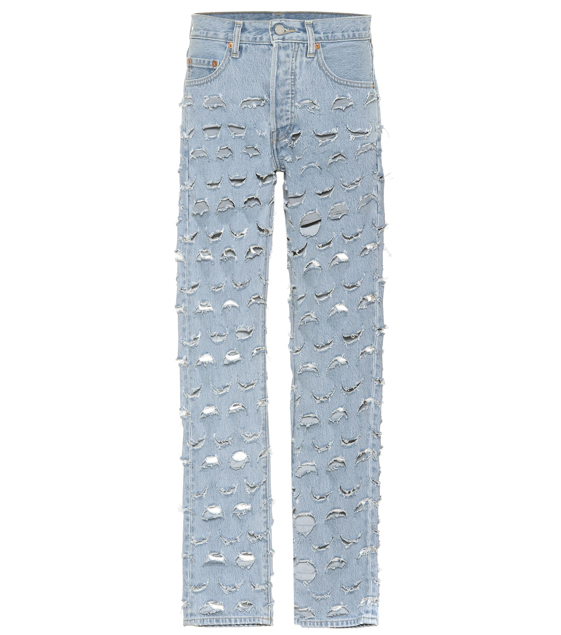 Vetements Denim X Levi's® Distressed Jeans in Blue - Lyst