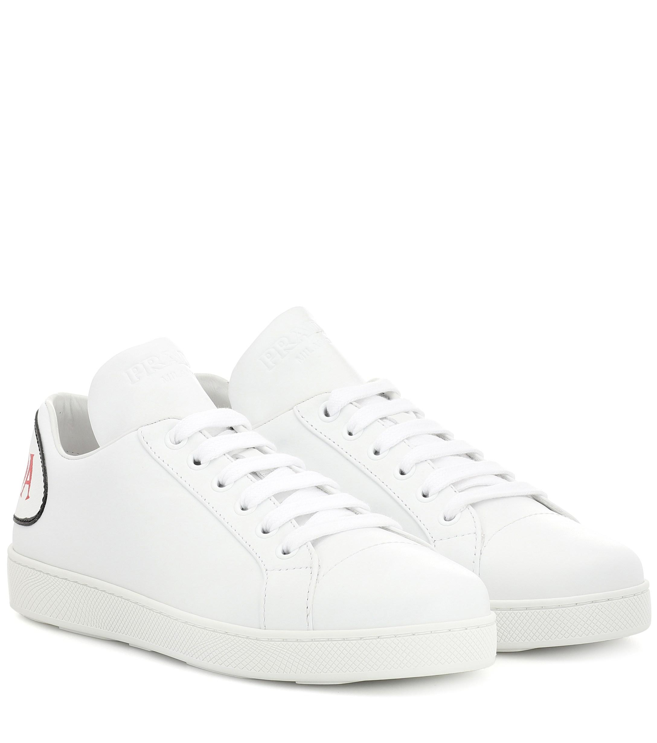 Prada Leather Sneakers in White - Lyst