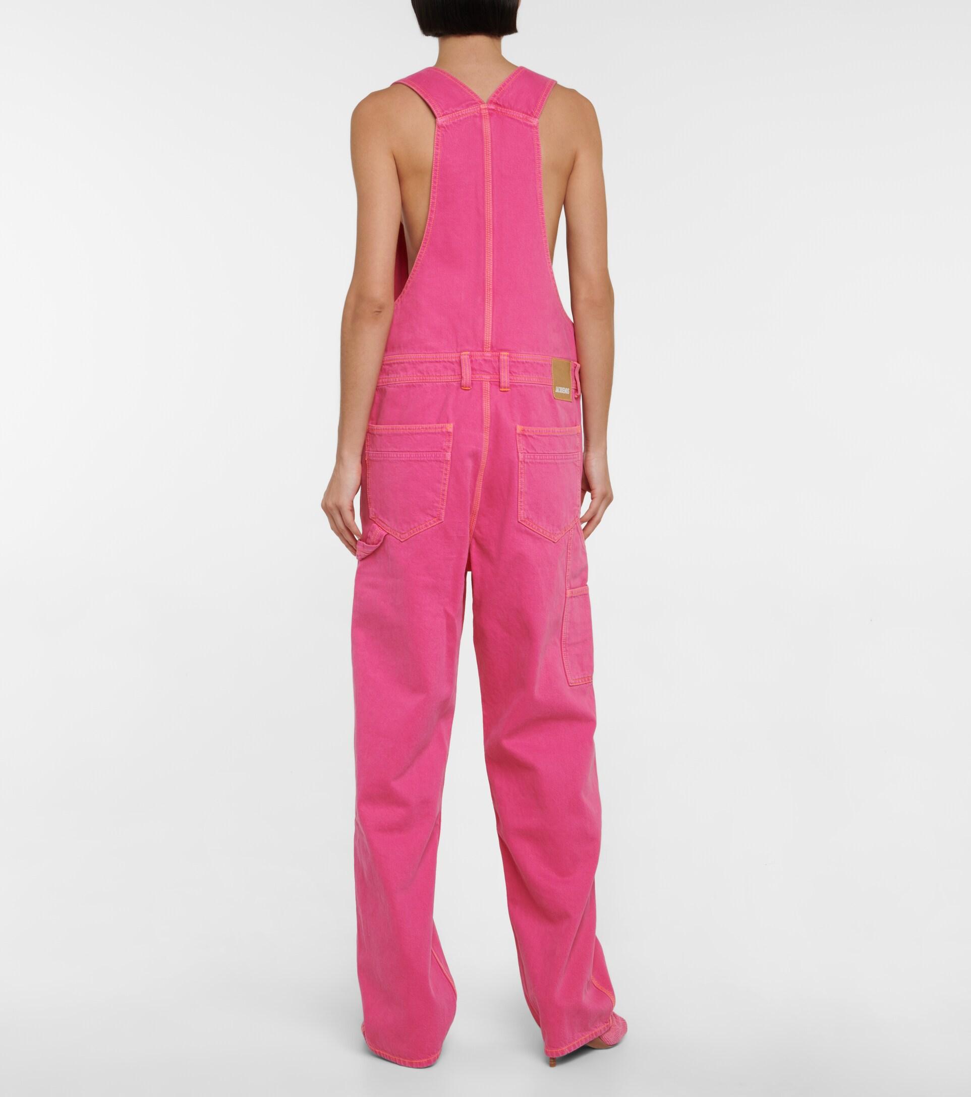 Jacquemus La Salopette De Nimes Denim Overalls in Pink | Lyst