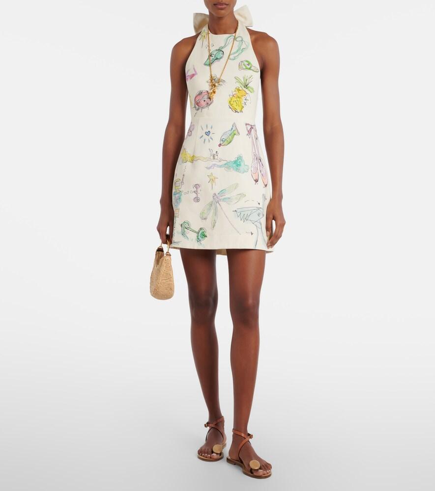 alemais court mini dress Almais, Court printed cotton minidress, Women, White, US 10, Dresses