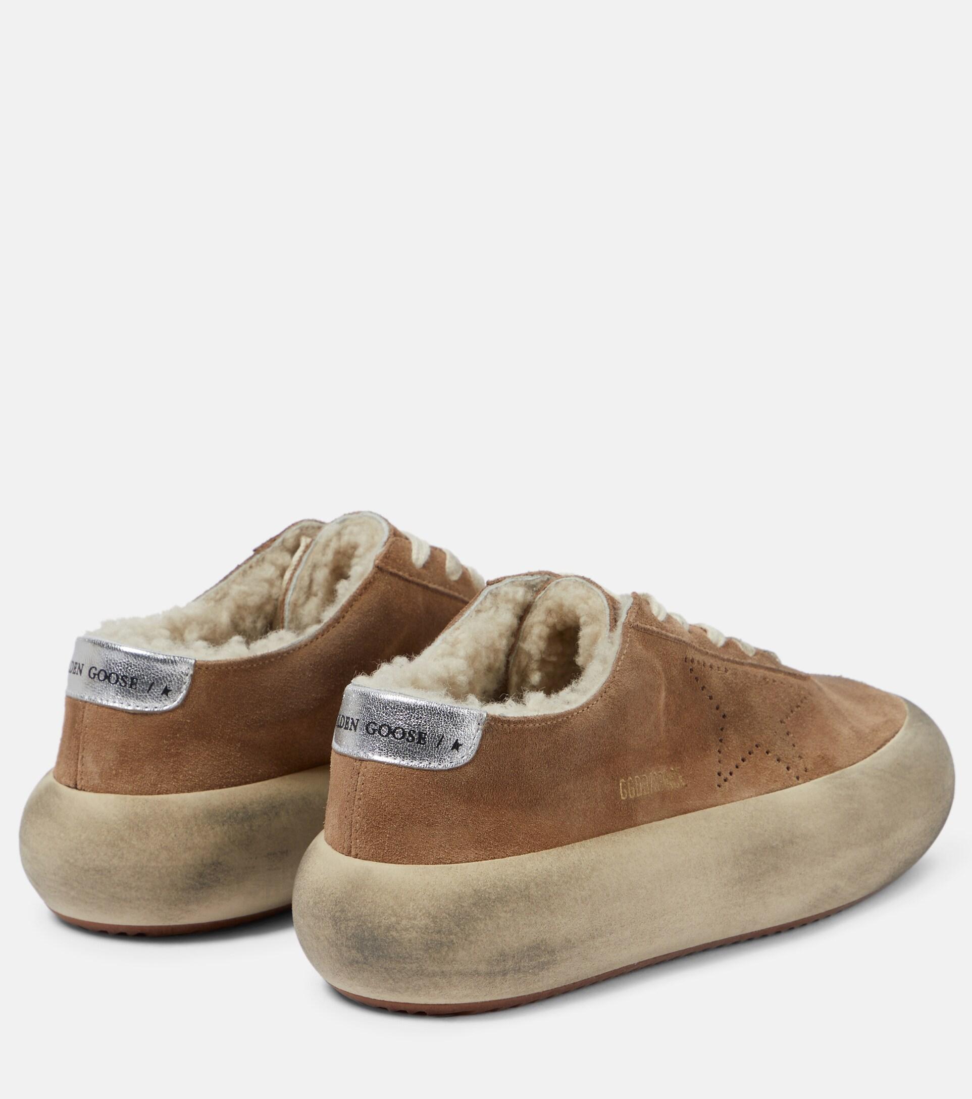 Golden Goose Space Star Shearling-lined Sneakers in Brown | Lyst