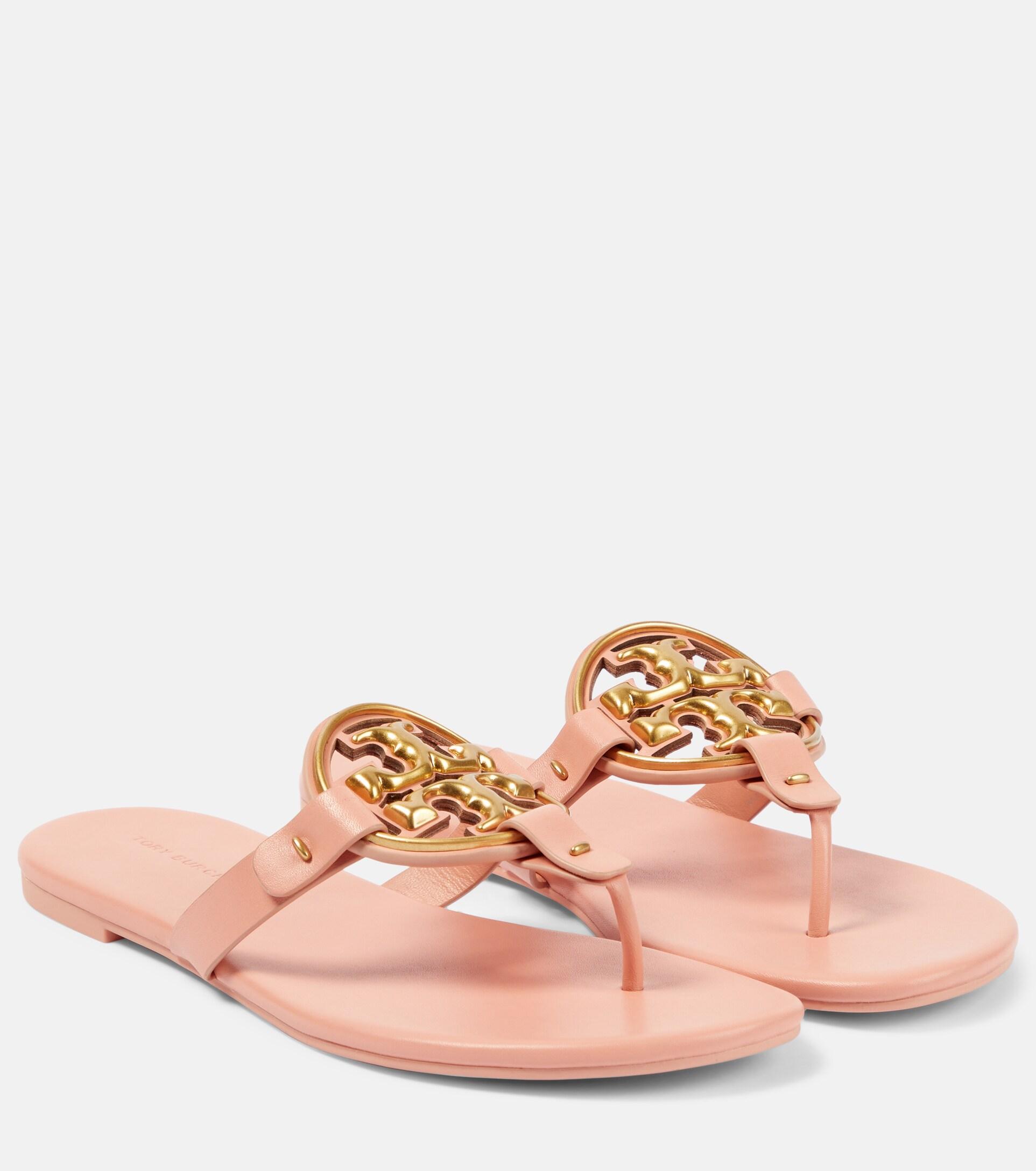 TORY BURCH MILLER SANDAL SEA SHELL PINK PATENT LEATHER SIZE 8.5
