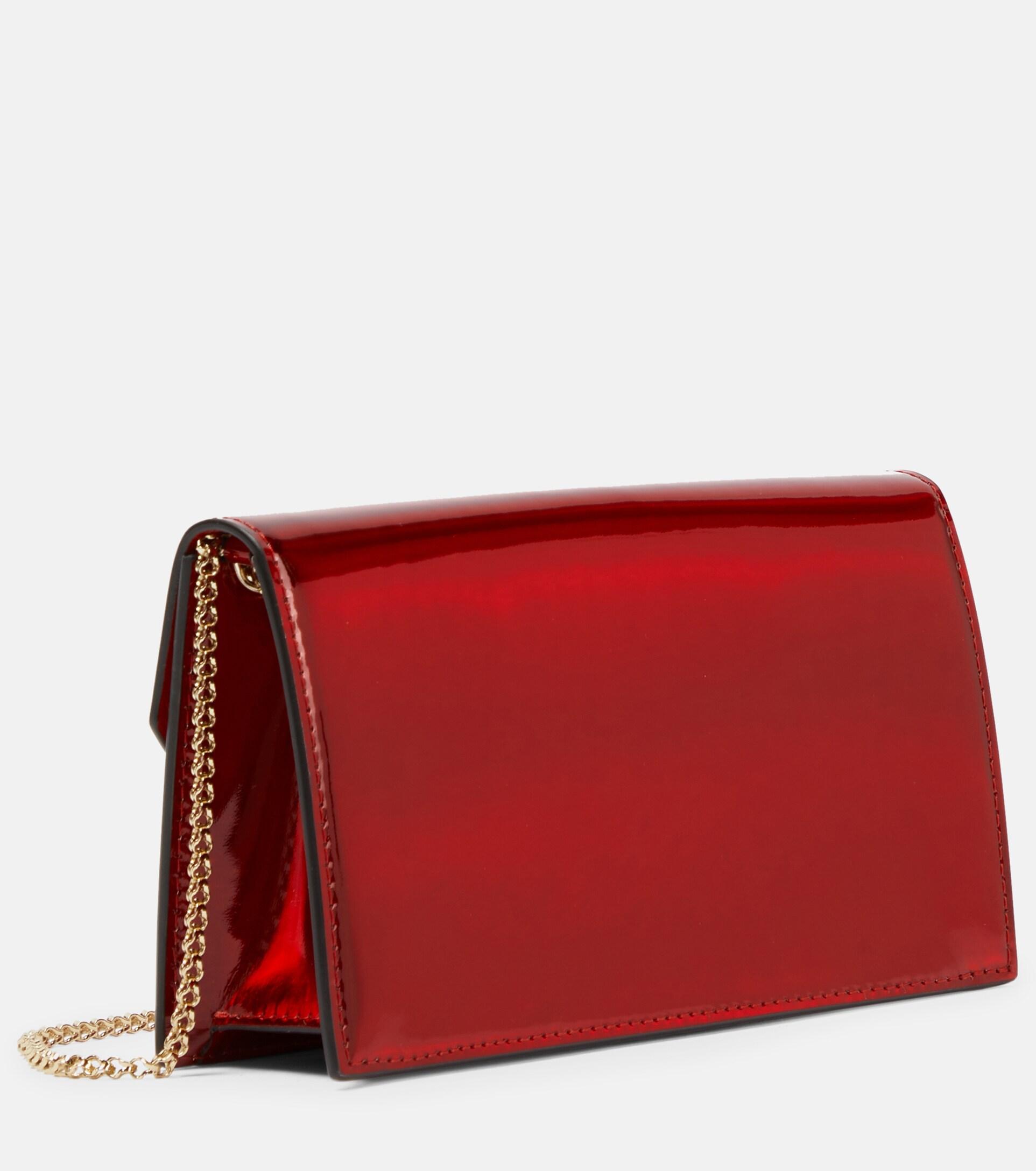 Christian Louboutin Loubi54 Patent Leather Clutch in Red