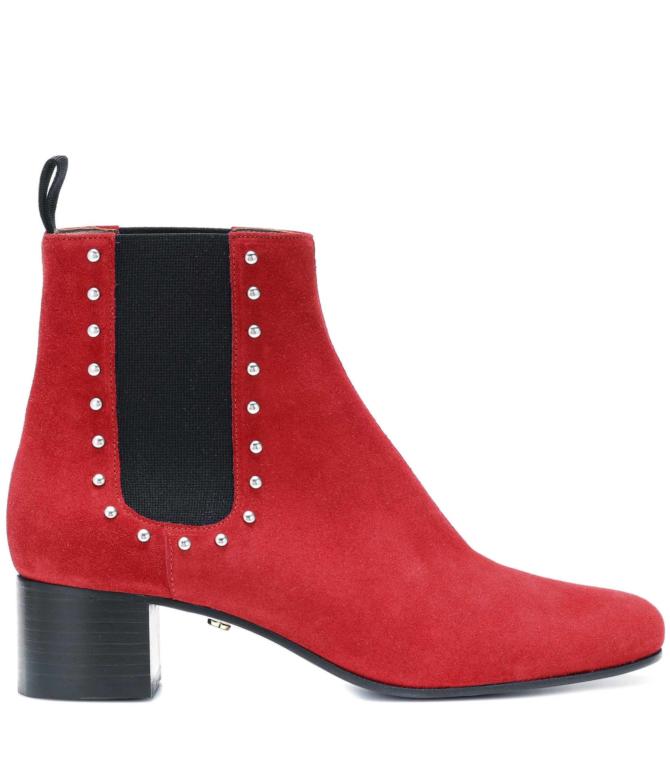 red ankle boots ebay