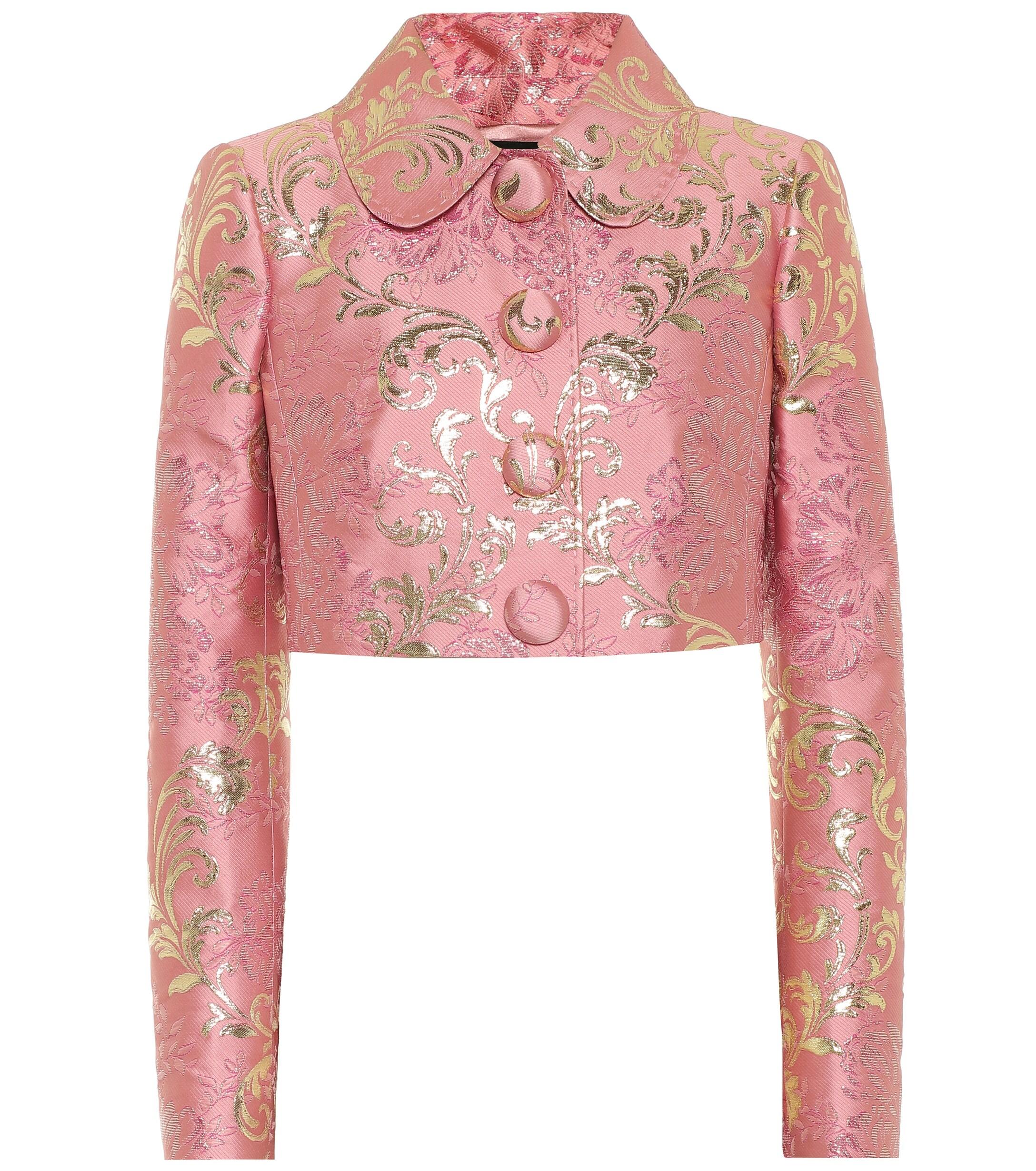 Dolce & Gabbana Brocade Cropped Jacket in Pink Lyst