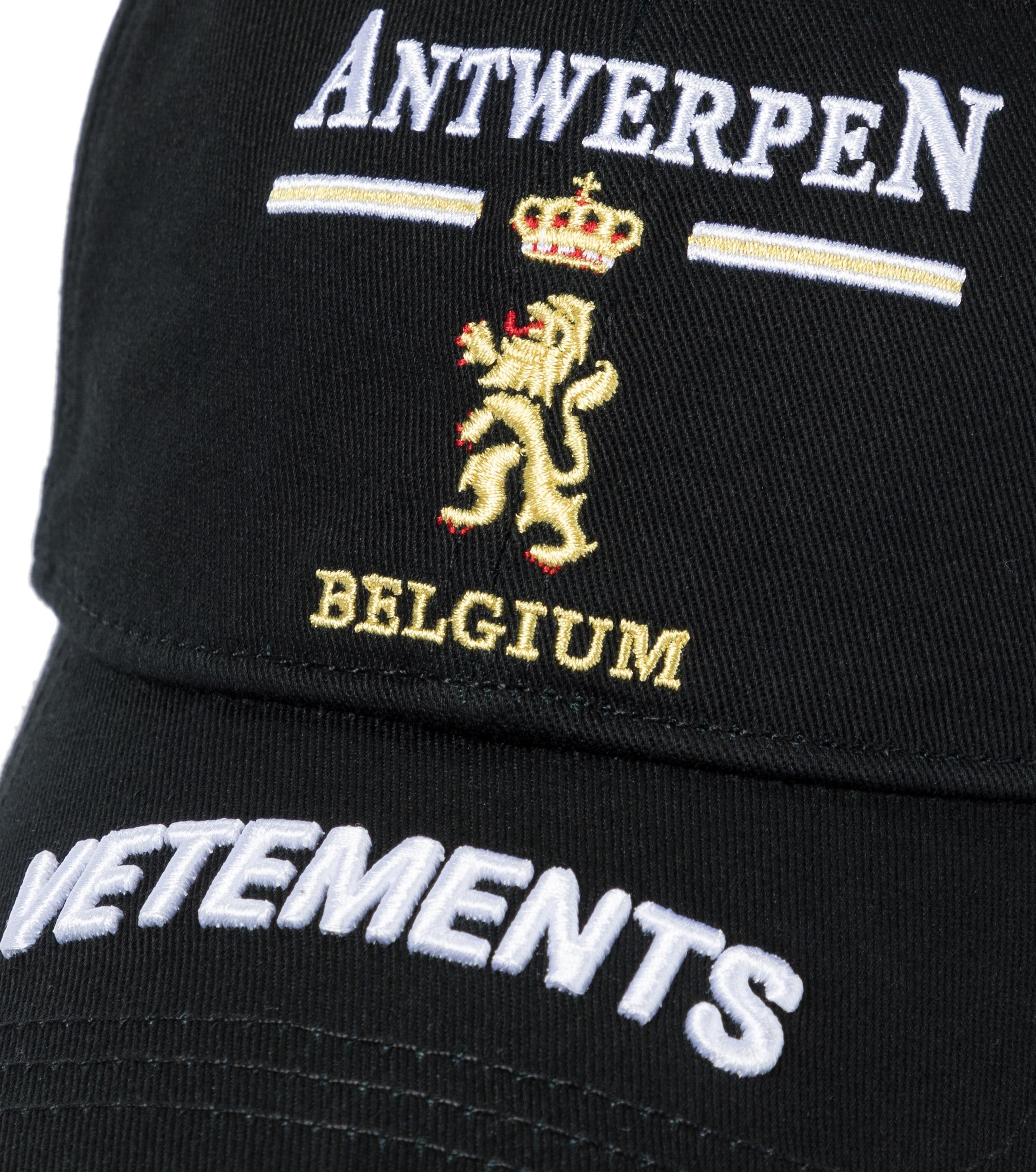 Vetements Antwerp Logo Cotton Baseball Cap in Black | Lyst