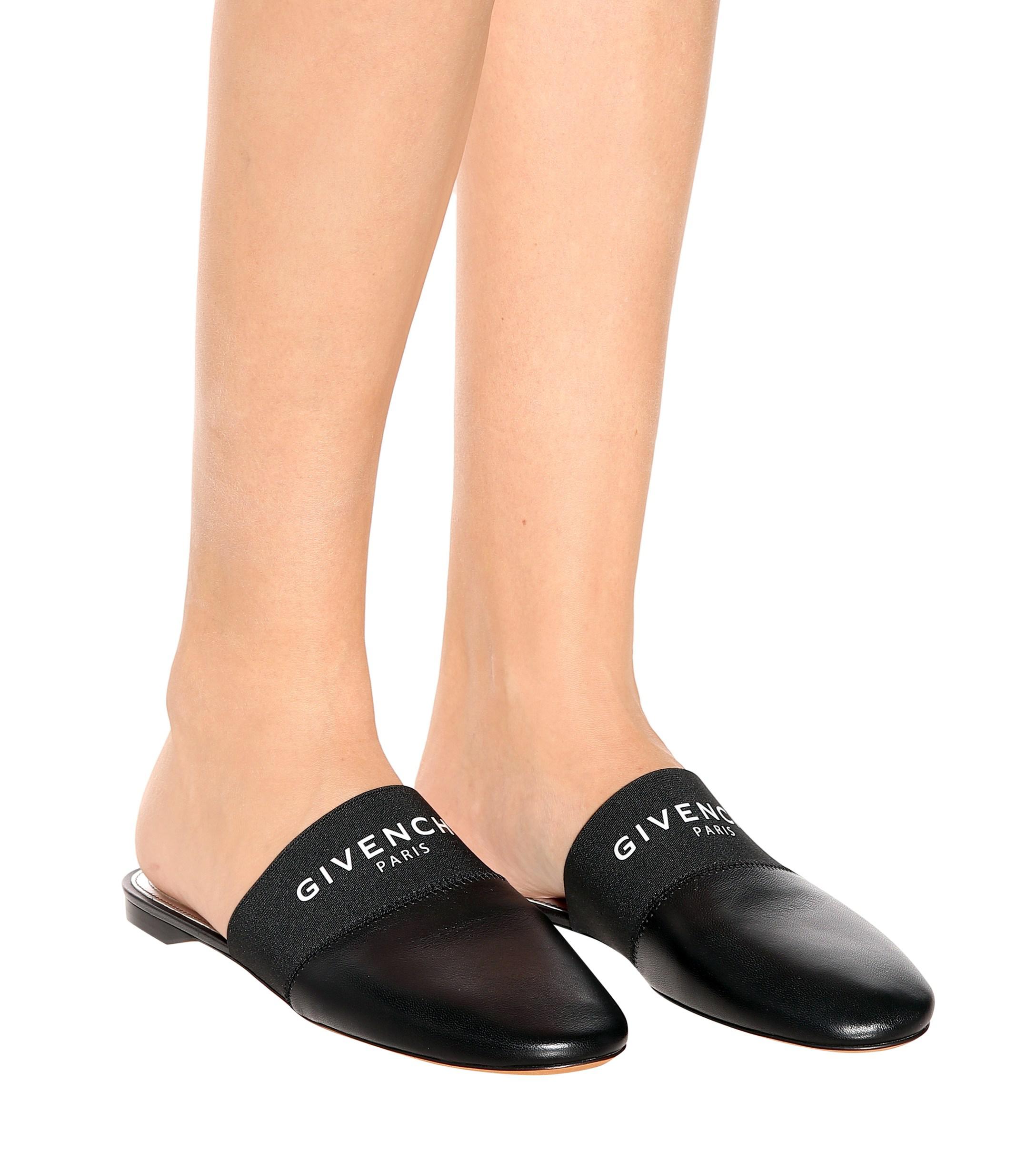 Givenchy Leather Bedford Black Flat Mules - Save 41% - Lyst