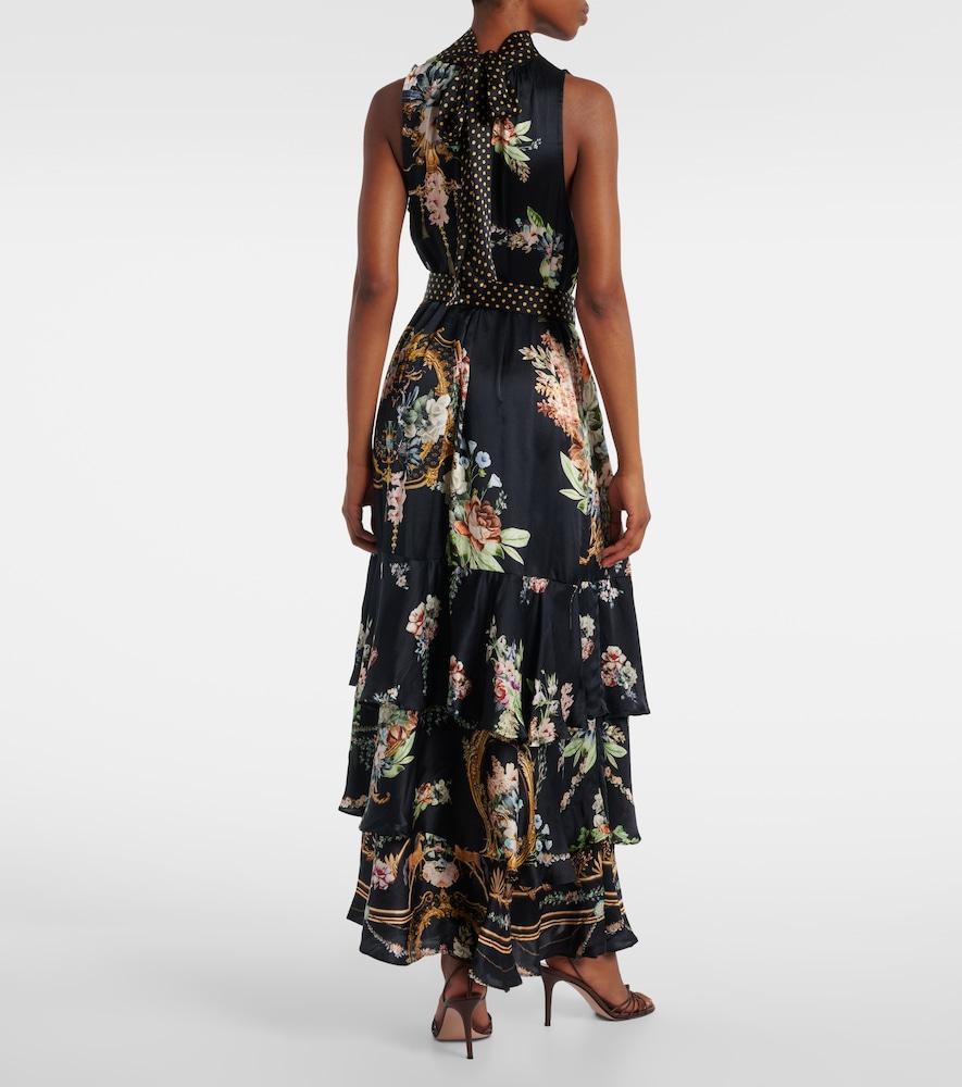 CAMILLA Belted Floral Tiered Silk Maxi Dress in Black | Lyst CAMILLA Belted Floral Tiered Silk Maxi Dress in Black | Lyst
