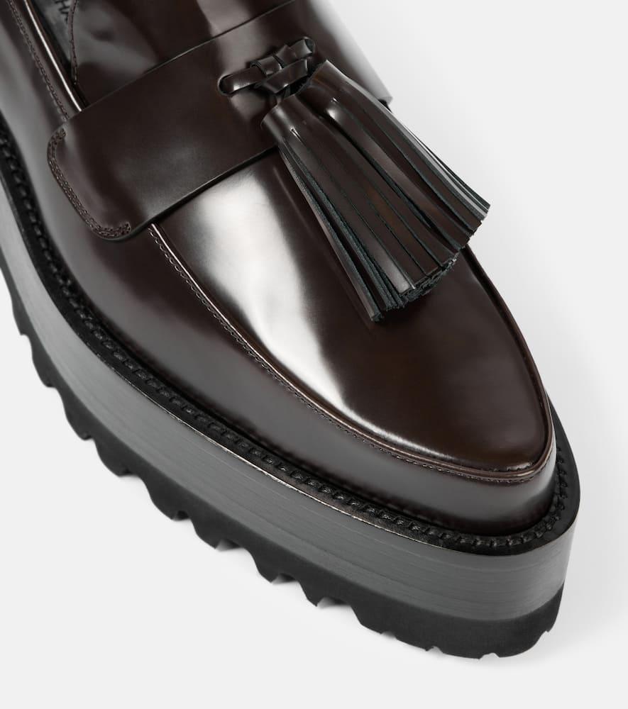 Victoria Beckham Leather Platform Loafers in Black | Lyst