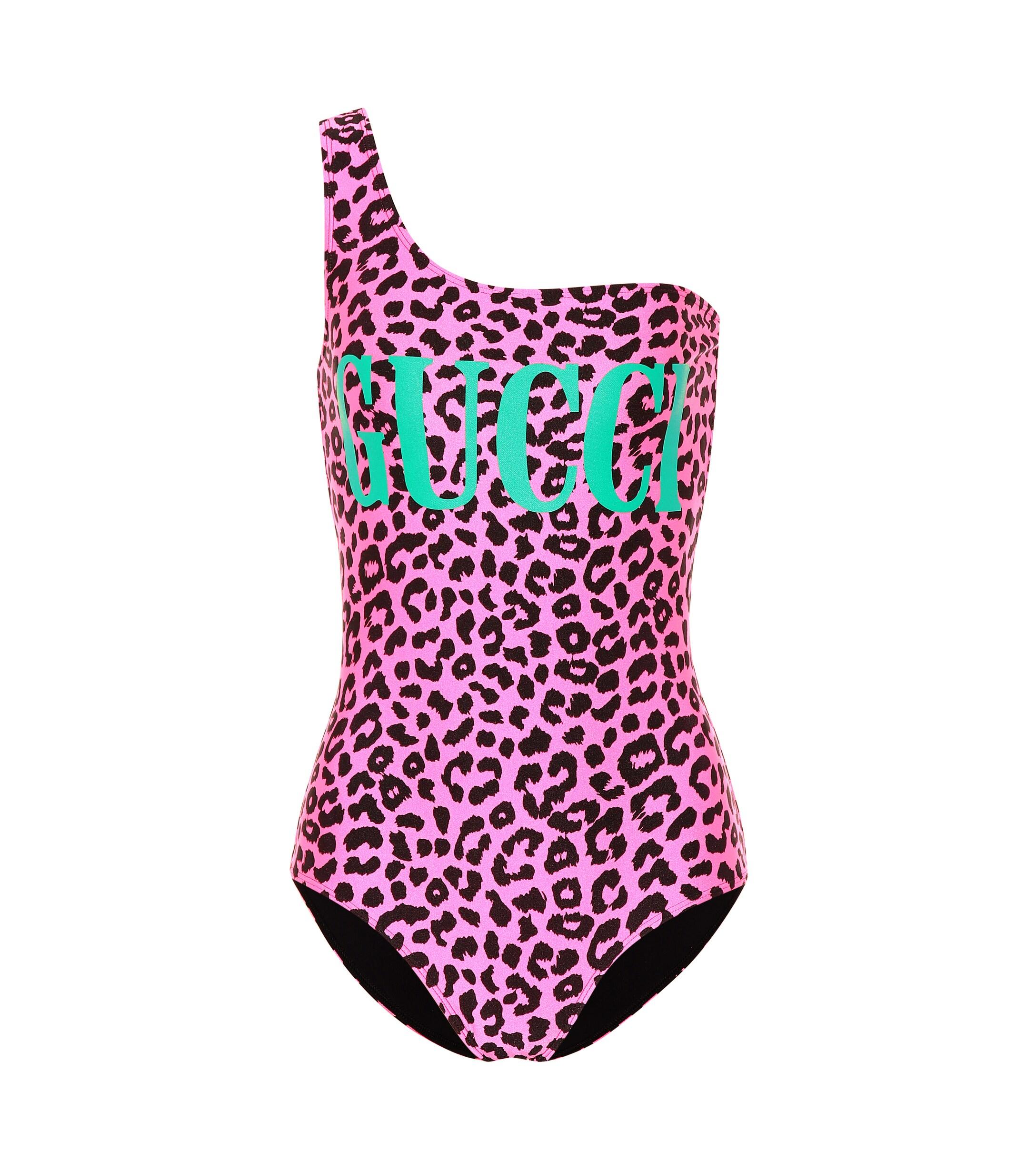 Gucci Leopard Print Sparkling Swimsuit 