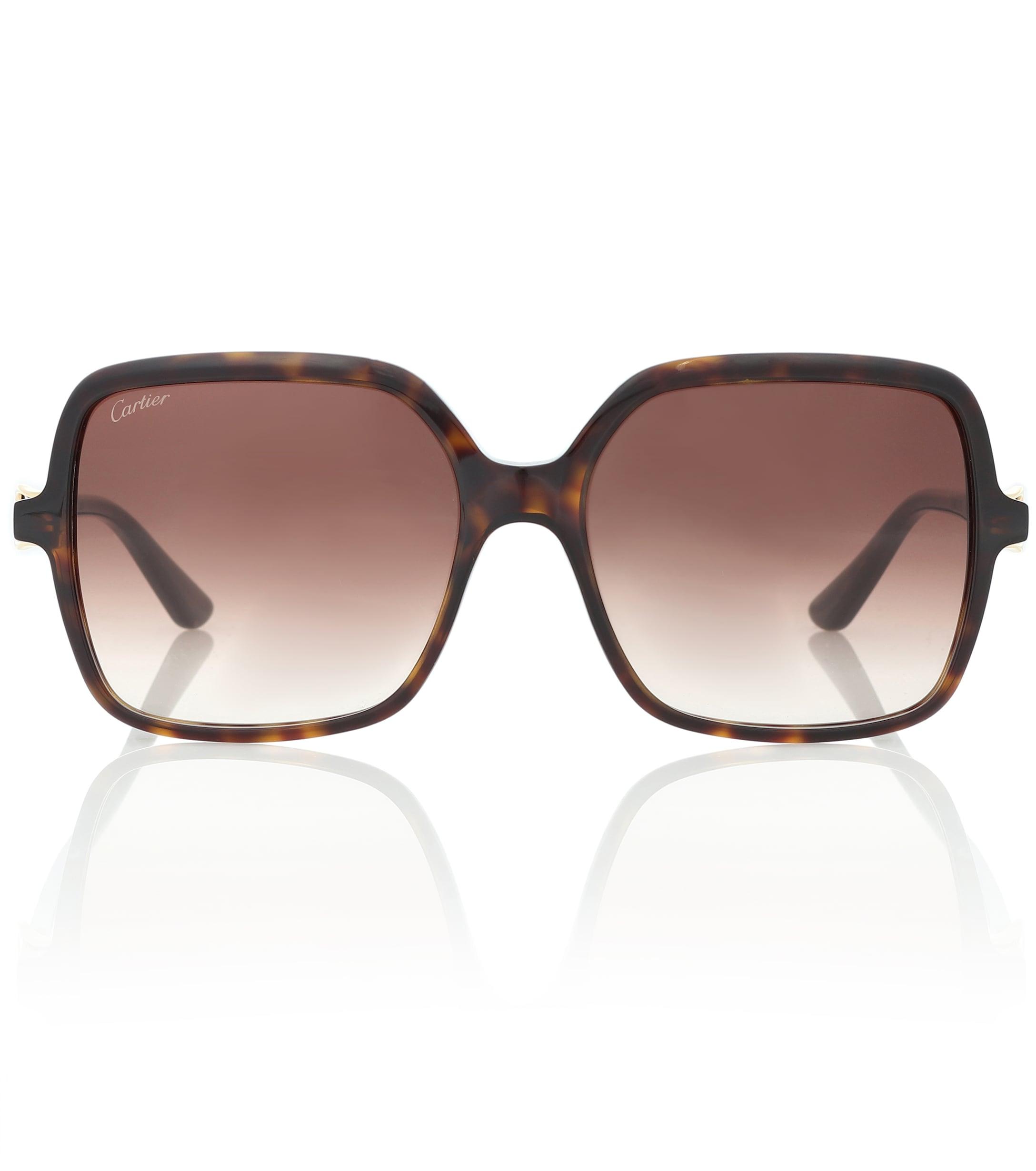 Cartier Signature C Square Sunglasses in Brown - Lyst