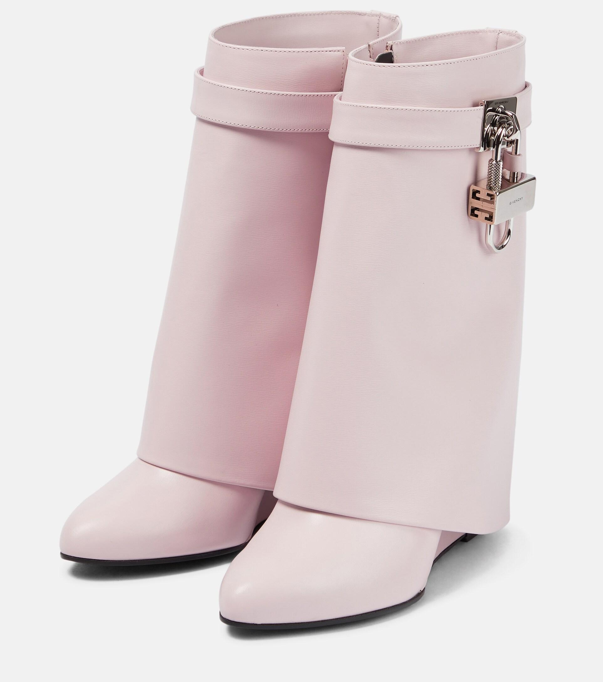 GIVENCHY シャークロック レザー アンクルブーツ *LIGHT PINK Givenchy - Shark Lock leather ankle boots Givenchy