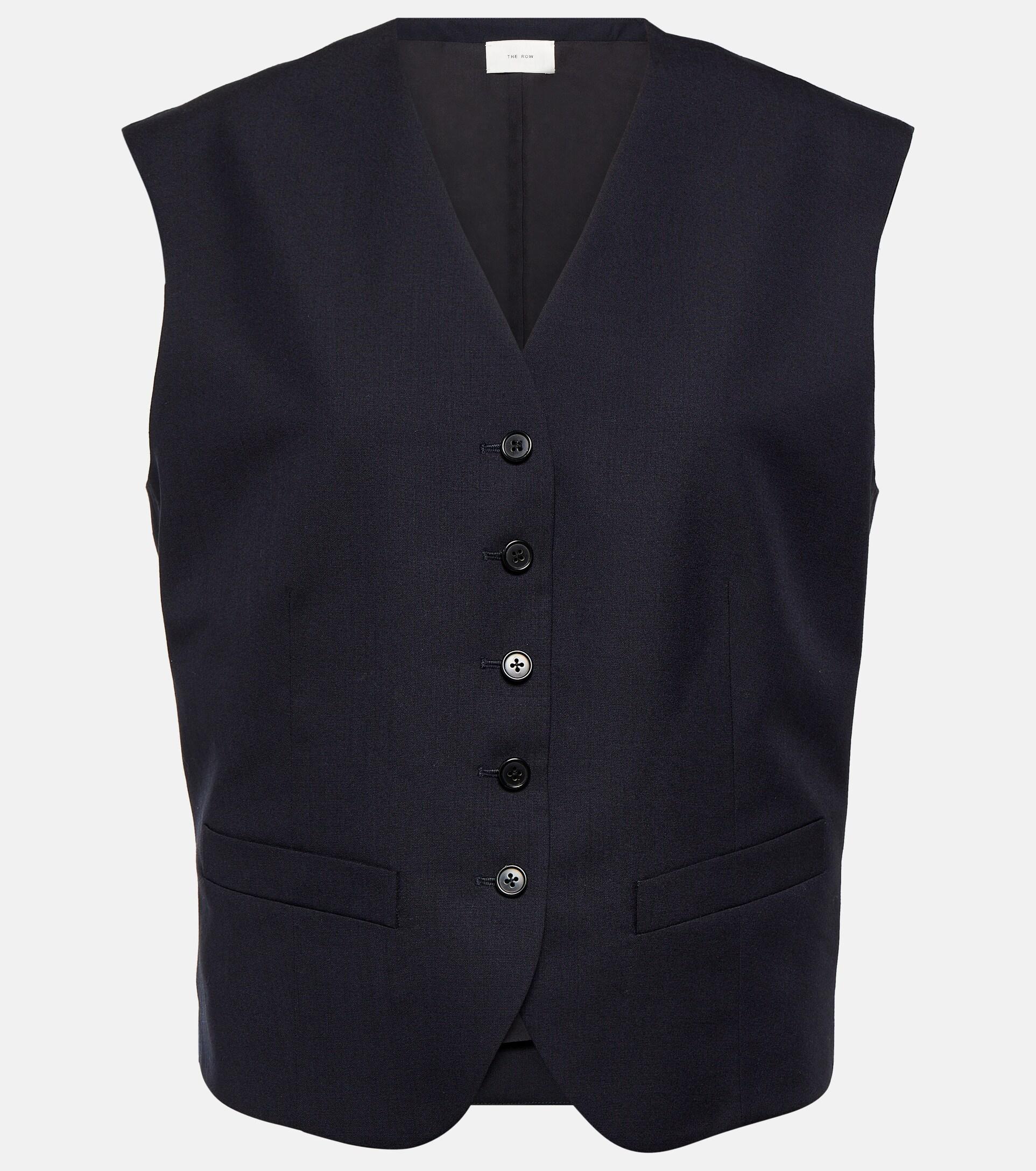 The Row Vega Single-breasted Wool Vest in Blue | Lyst