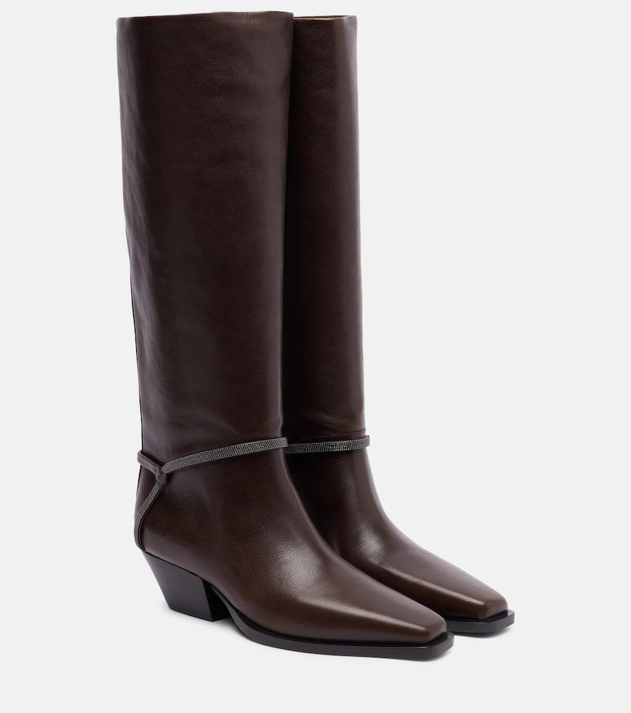 ロングブーツ BRUNELLO CUCINELLI STIVALE IN PELLE LISCIA CON MONILE Men's chelasea boots and leather boots | Brunello Cucinelli