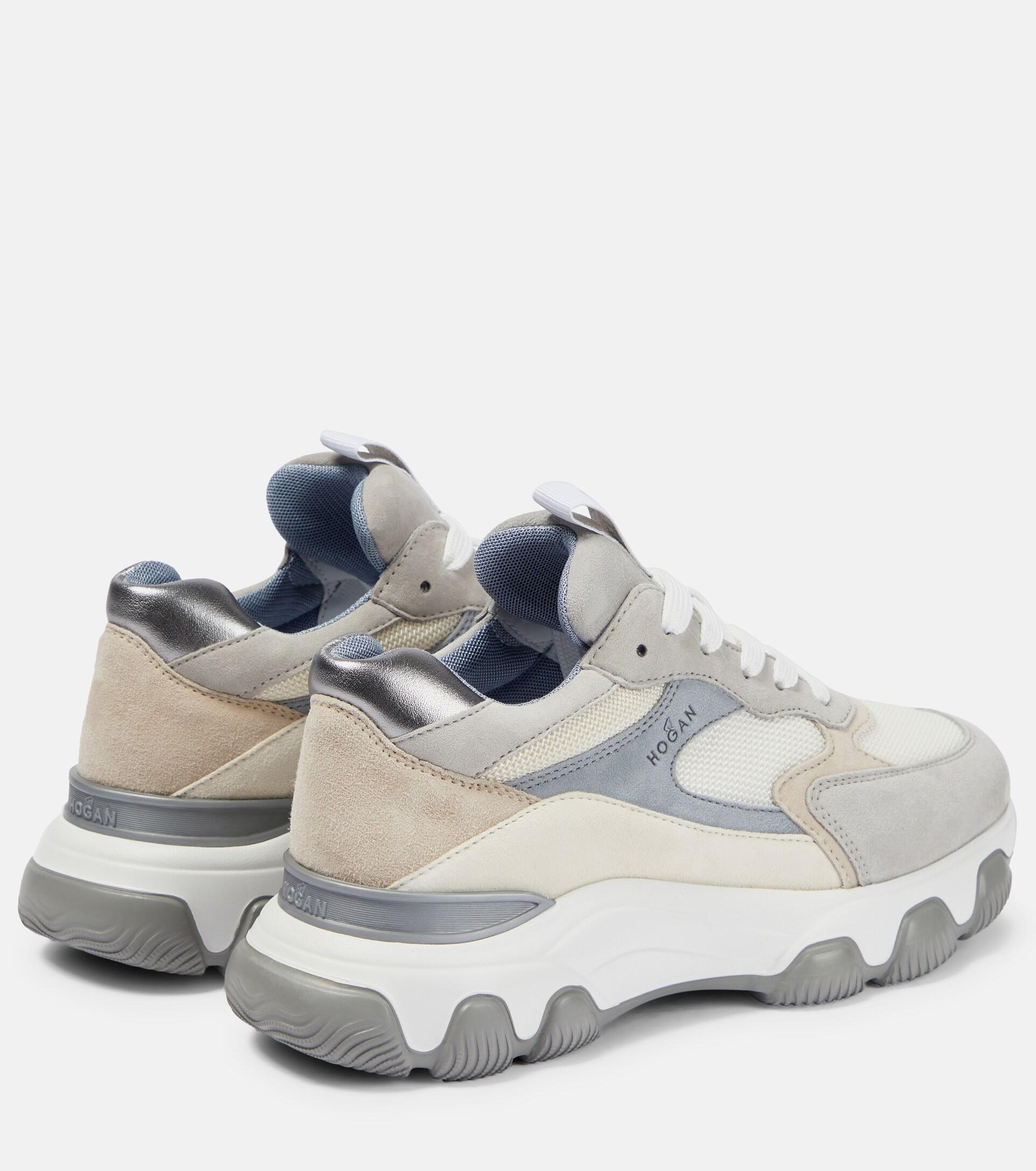 Hogan Hyperactive Leather And Suede Sneakers in White | Lyst