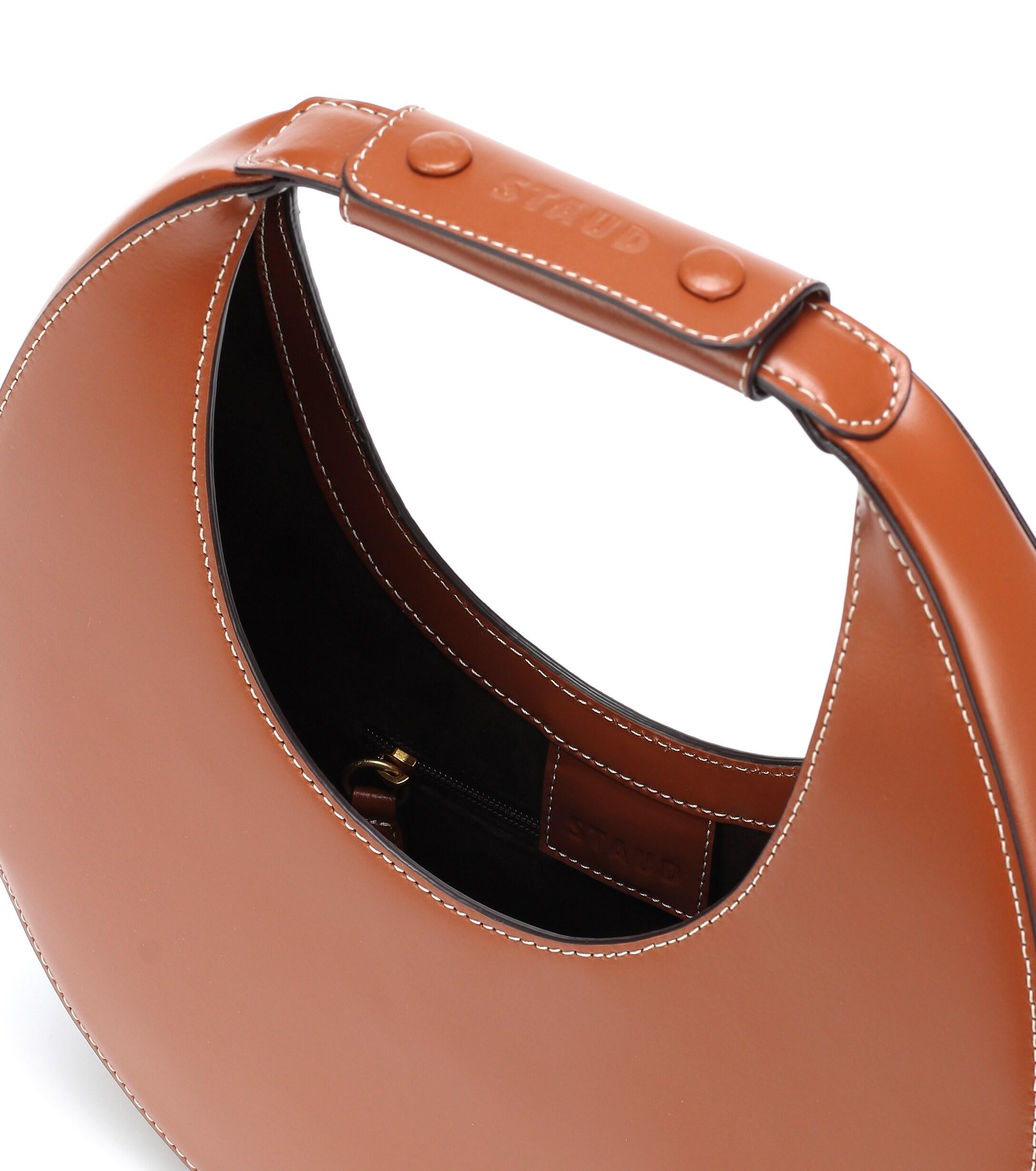 STAUD Moon Leather Shoulder Bag in Brown - Lyst