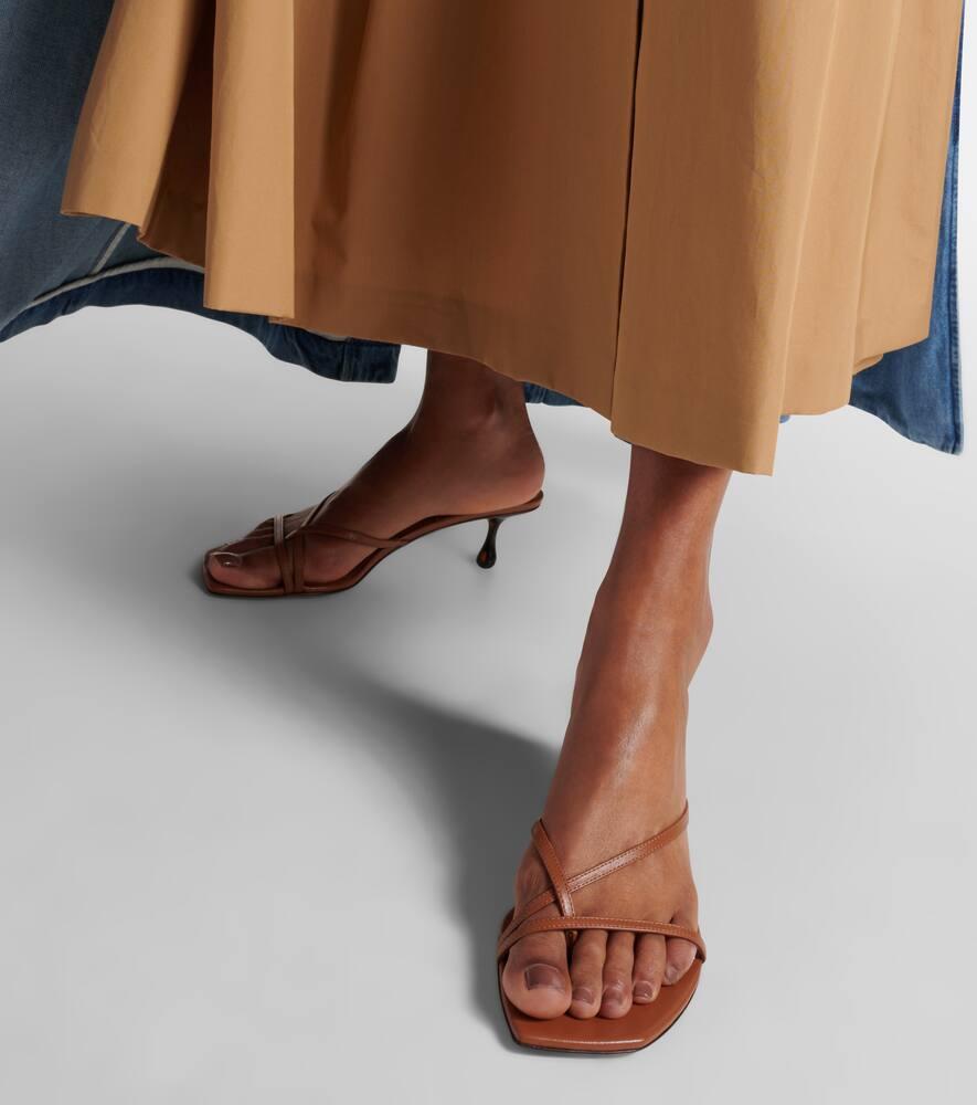 Jimmy Choo Etana 50 Leather Mules in Brown | Lyst