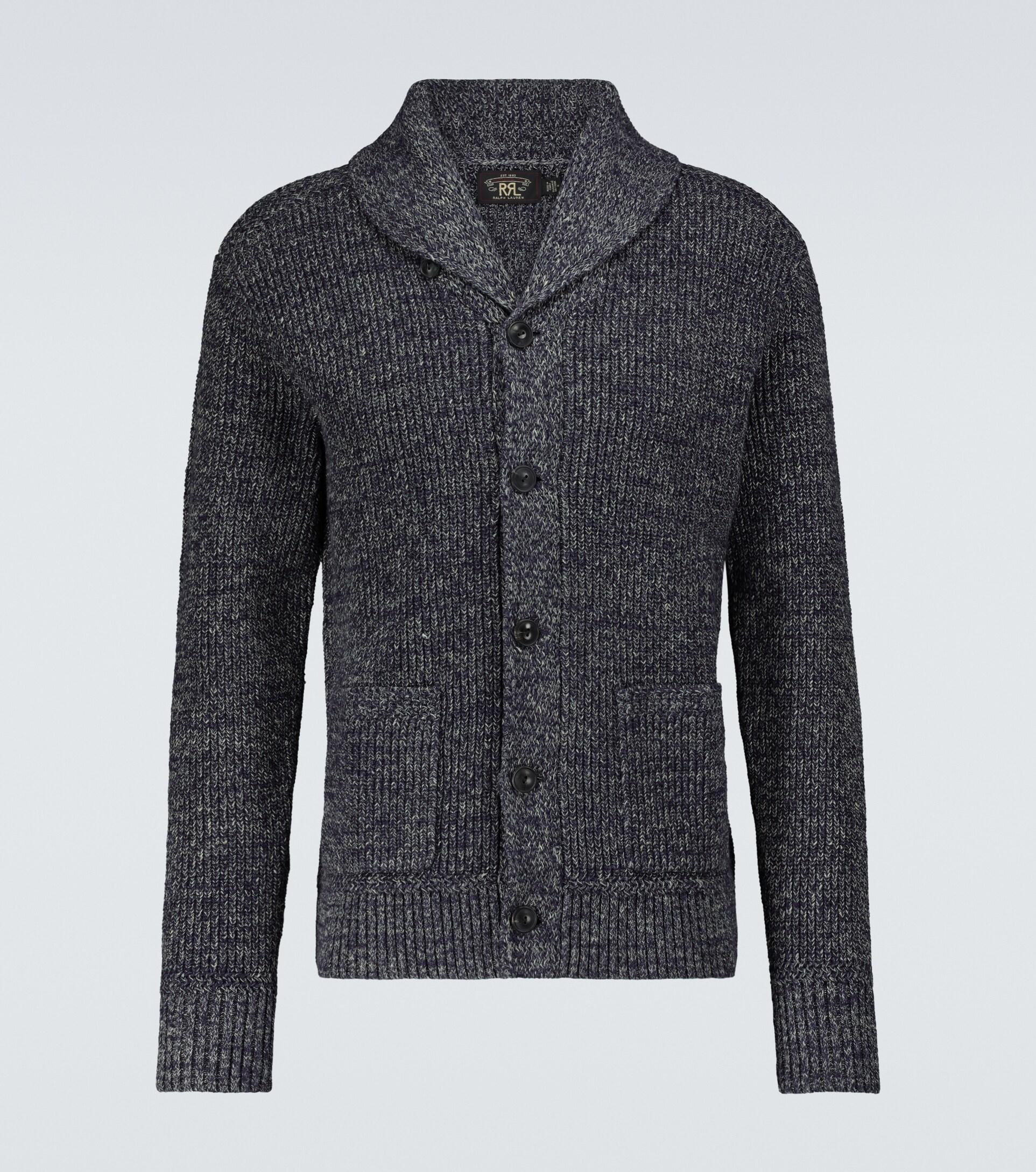 RRL Cotton And Linen Shawl Cardigan in 
