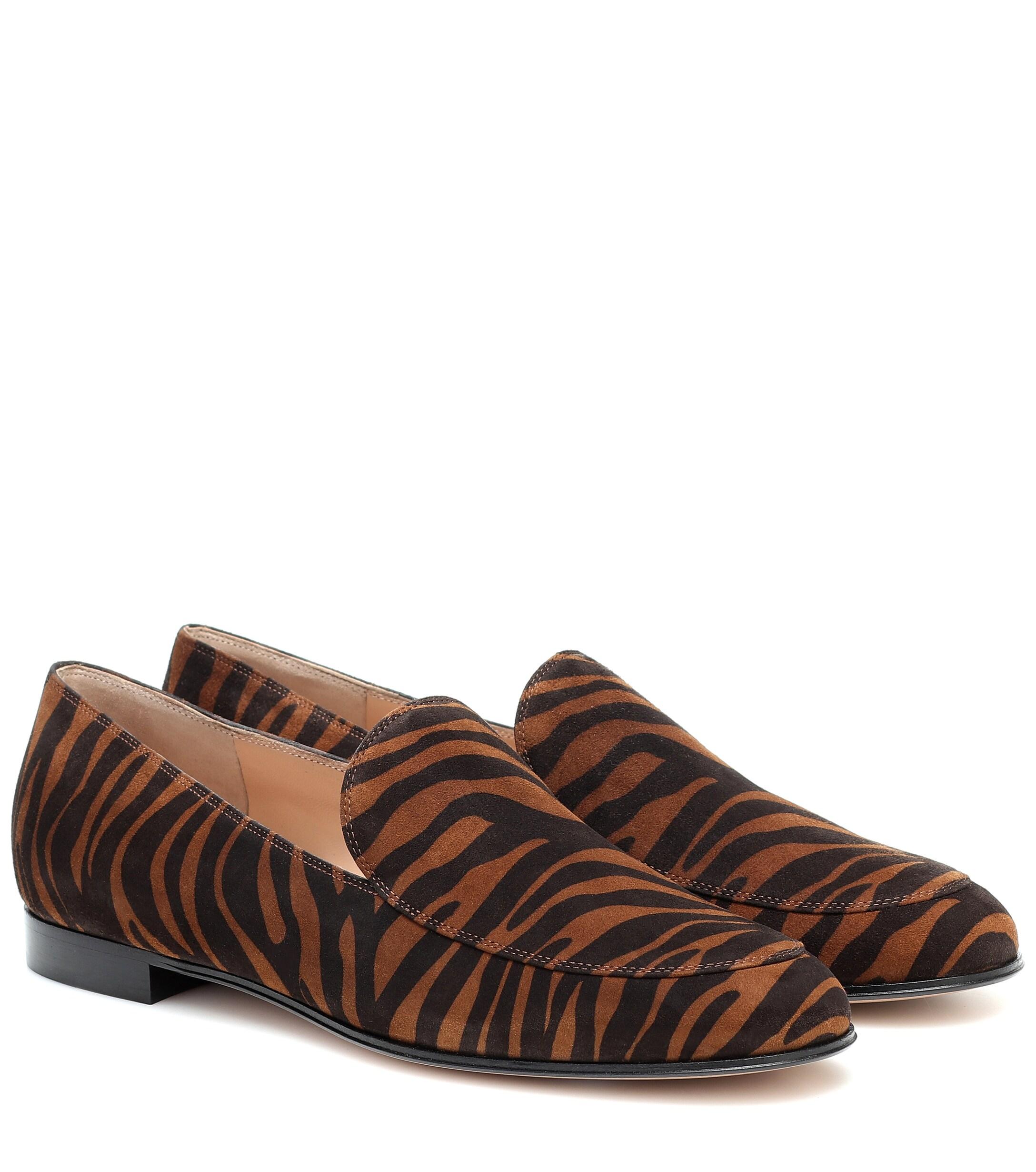 Gianvito Rossi Marcel Zebra-print Suede Loafers in Brown - Lyst