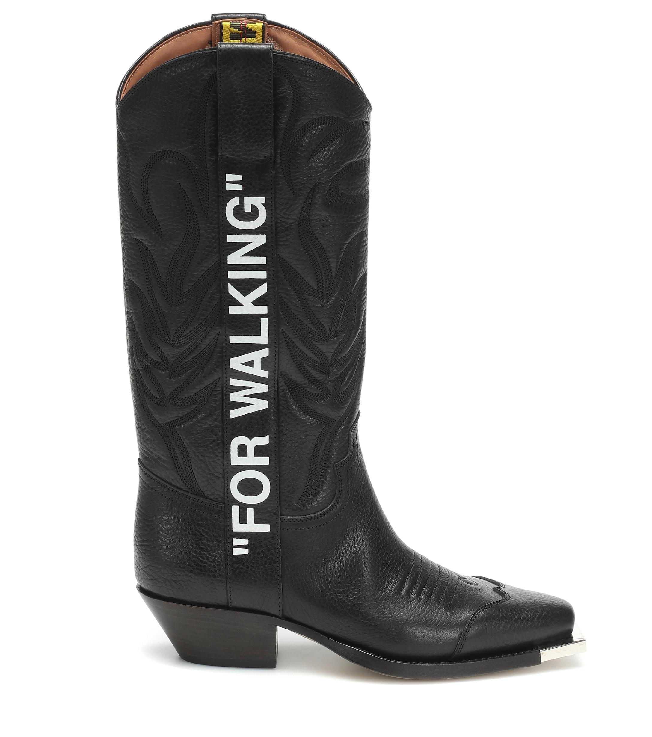 Bottes De Cowboy En Cuir "For Walking" 40 Mm Off-White c/o Virgil Abloh en  coloris Noir | Lyst