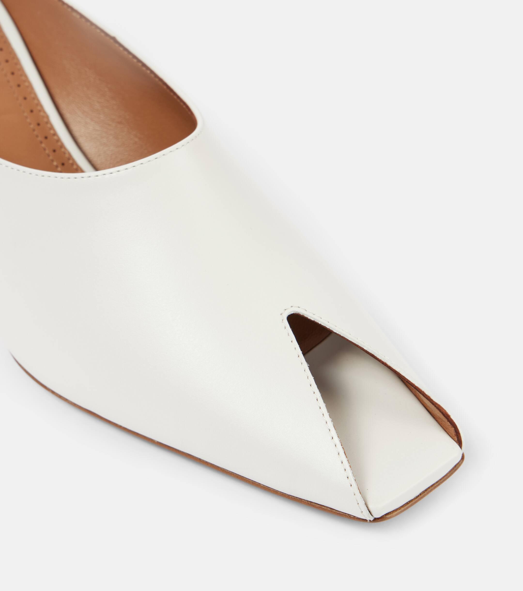Alaia Spike 55 Leather Peep Toe Mules in Natural Lyst UK