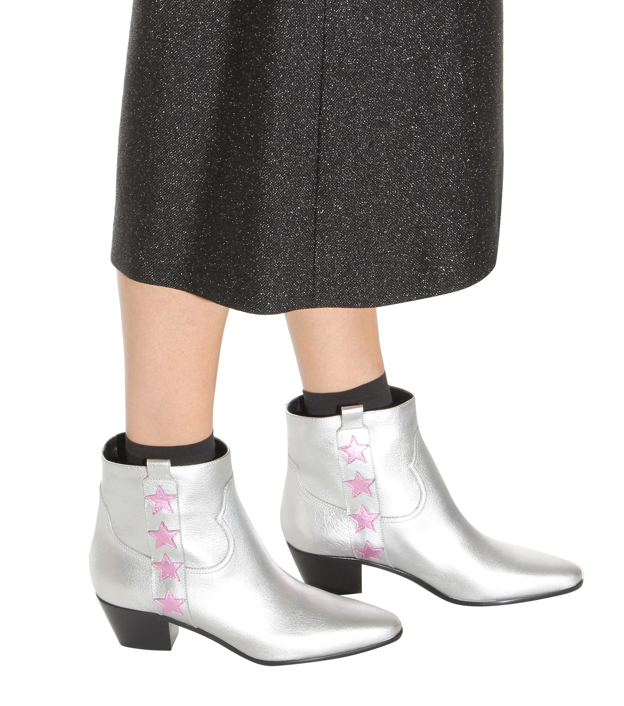 Star Metallic Leather Boots | Lyst
