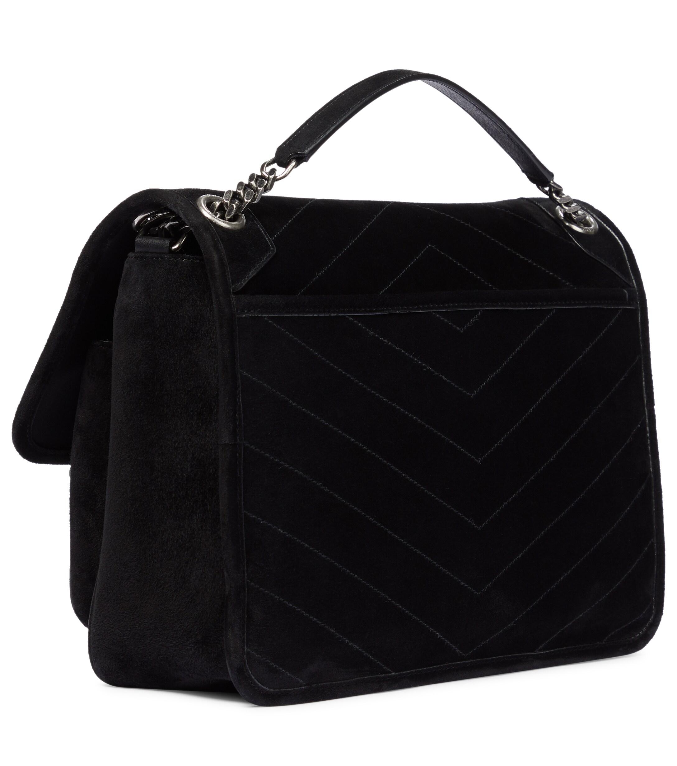saint laurent niki medium suede shoulder bolsa